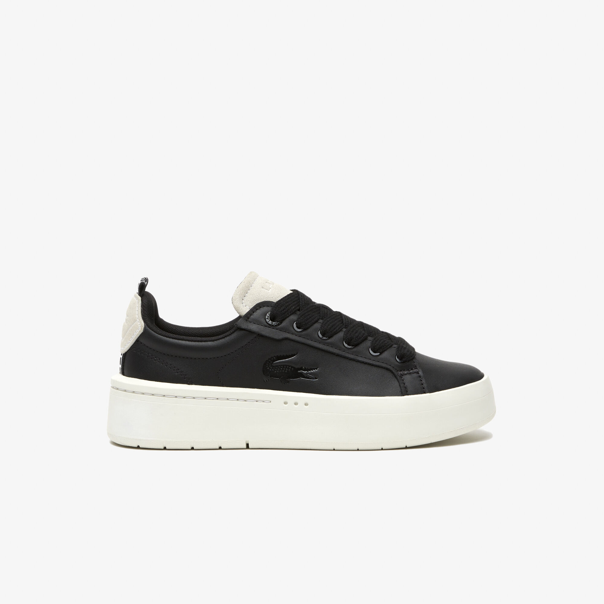 Womens black lacoste trainers sale