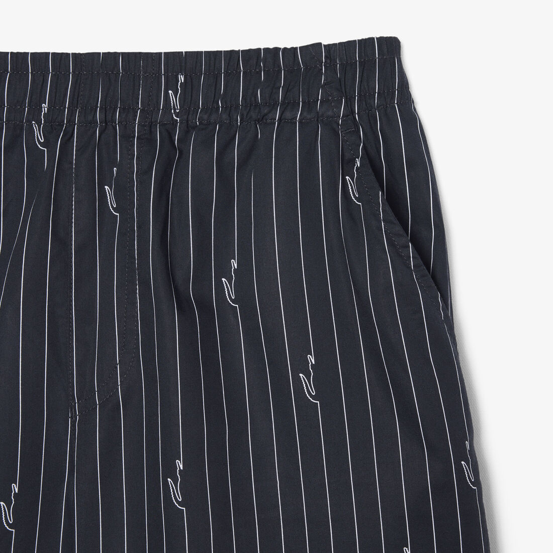 Crocodile Print Stripe Cotton Shorts Crocodile Print Stripe Cotton Shorts