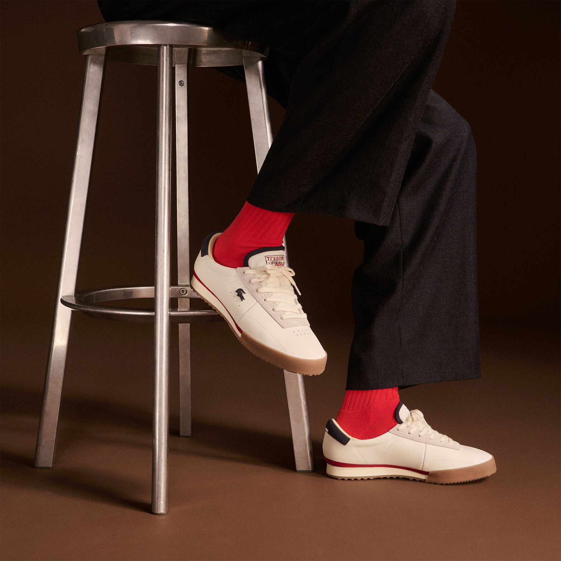 رجالي أورا جلد سنيكرز Men's Aura Leather Sneakers - 50SMA0161-407