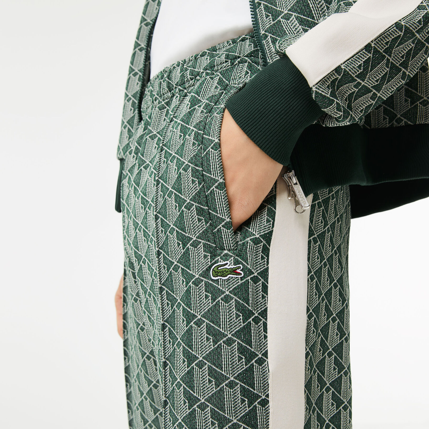 men s lacoste monogram print trackpants