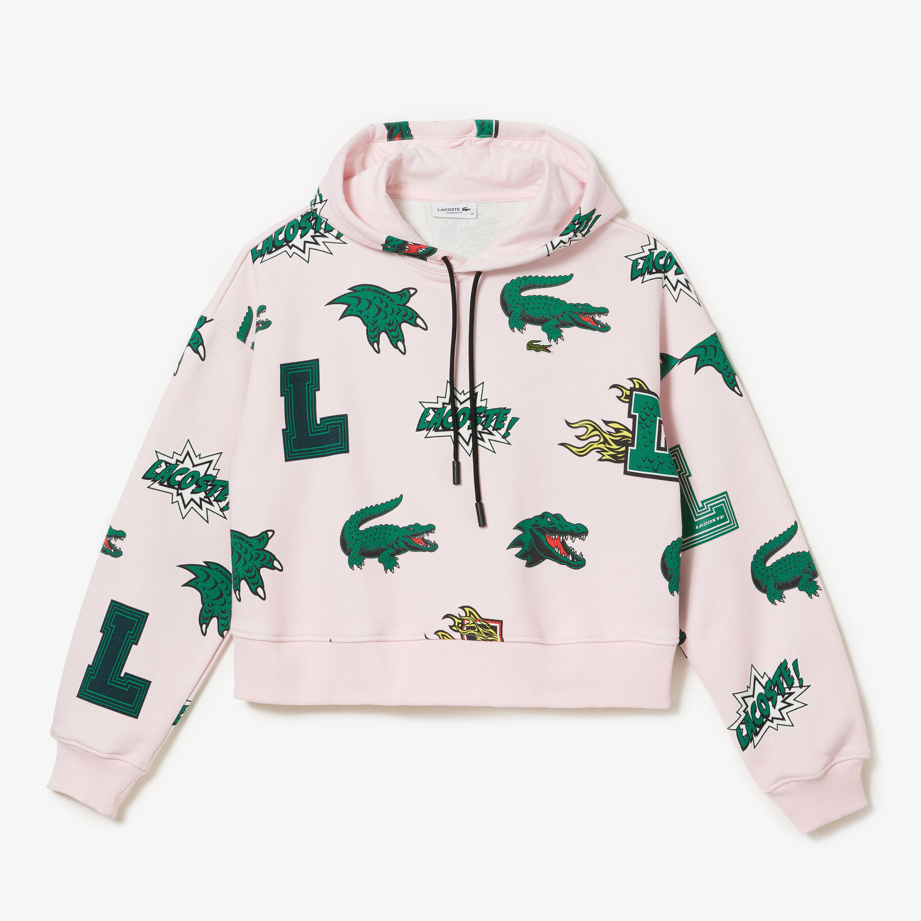 lacoste women s holiday oversized fit hooded fleece sweatshirt