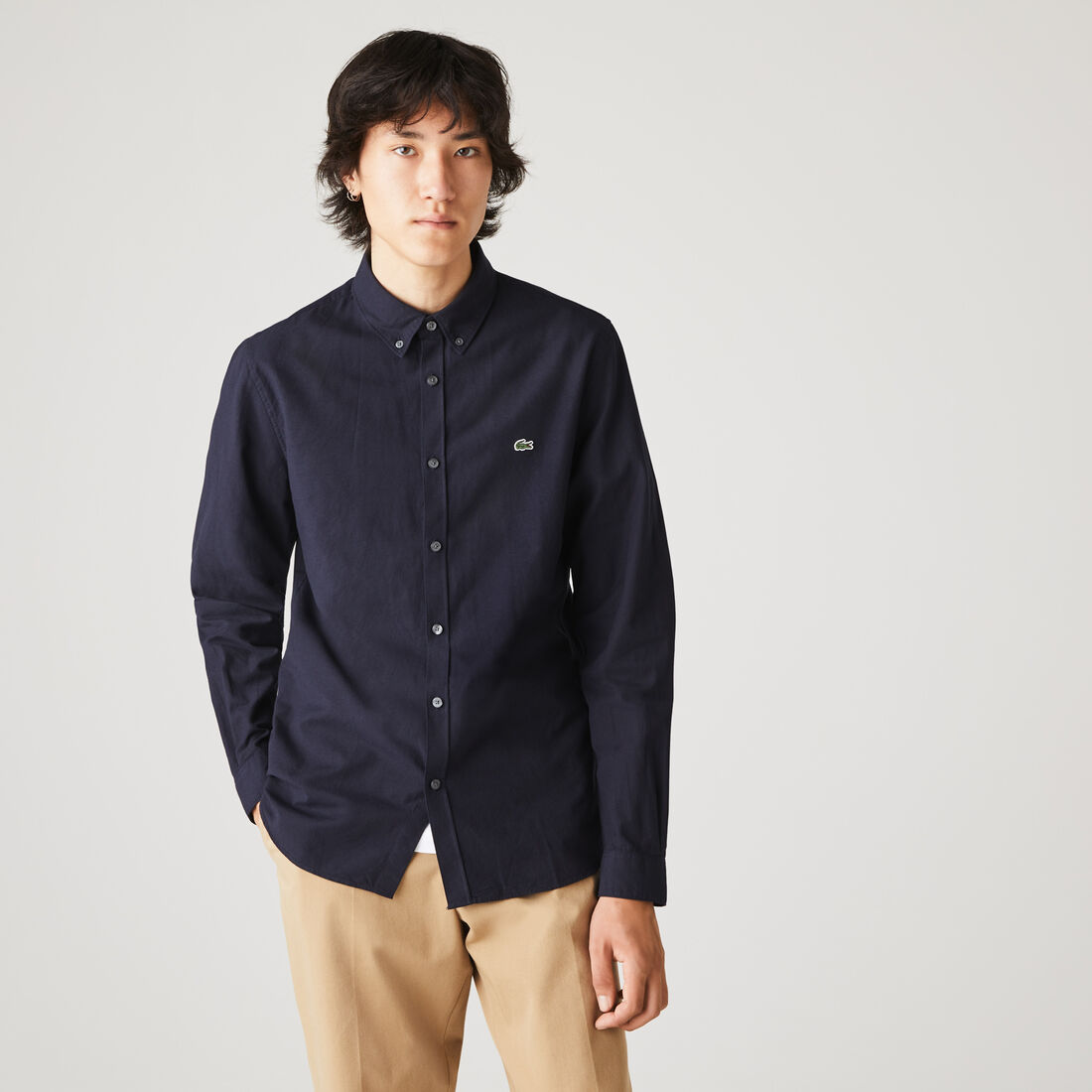 قميص من قطن أكسفورد المرن بقصة ضيقة للرجال