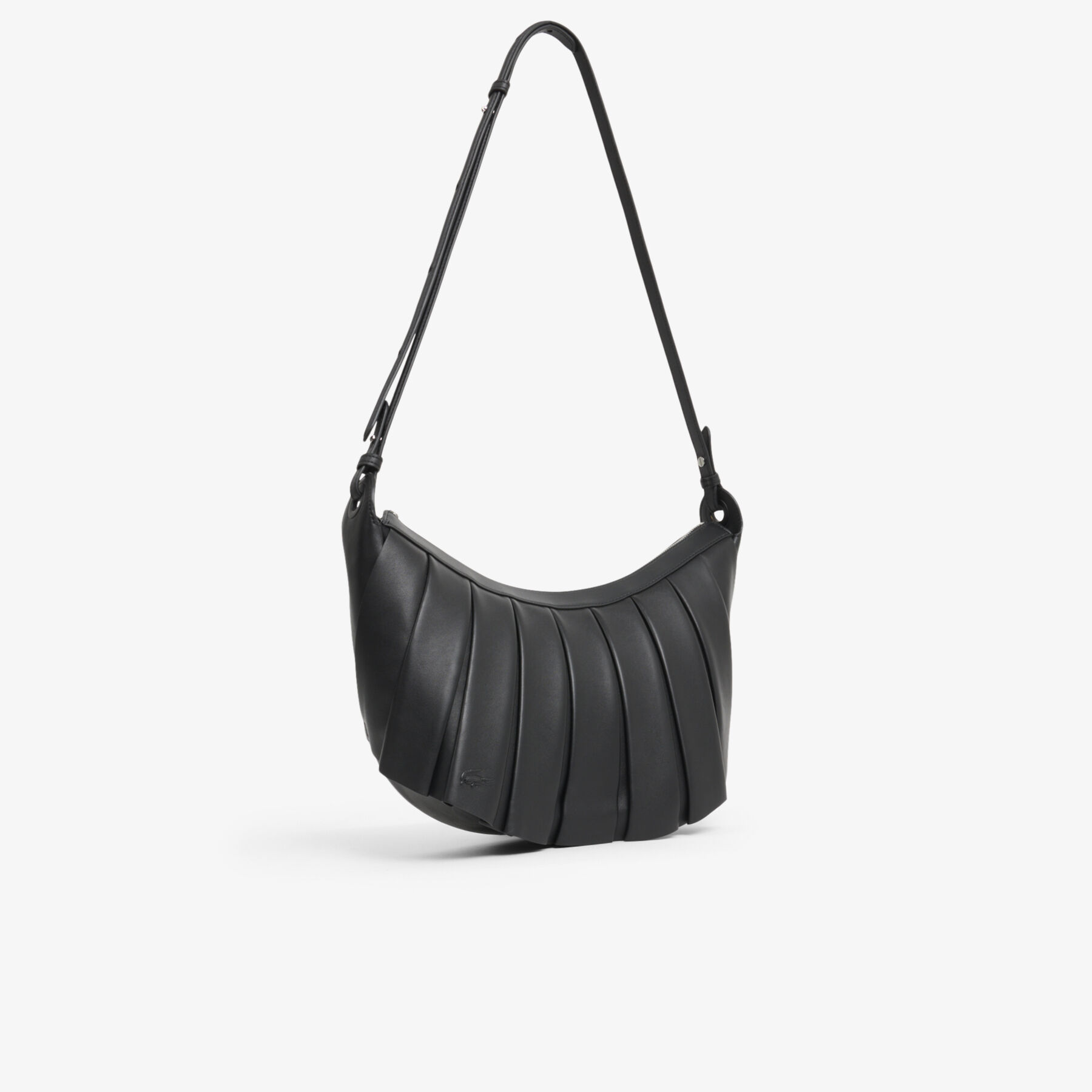 lacoste medium lenglen leather hobo bag