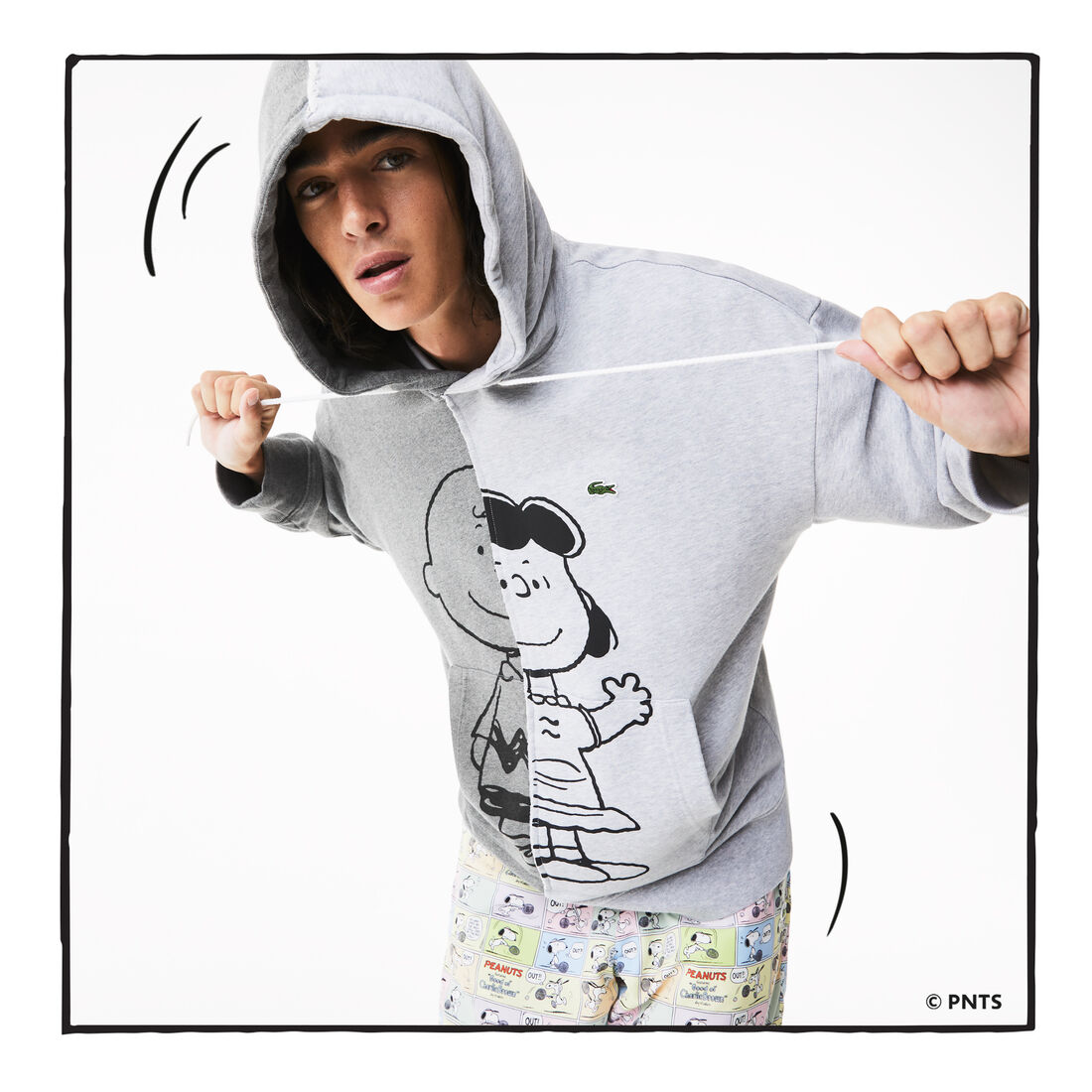 Unisex Lacoste L!VE x Peanuts Loose Fit Hooded Sweatshirt Unisex Lacoste L!VE x Peanuts Loose Fit Hooded Sweatshirt