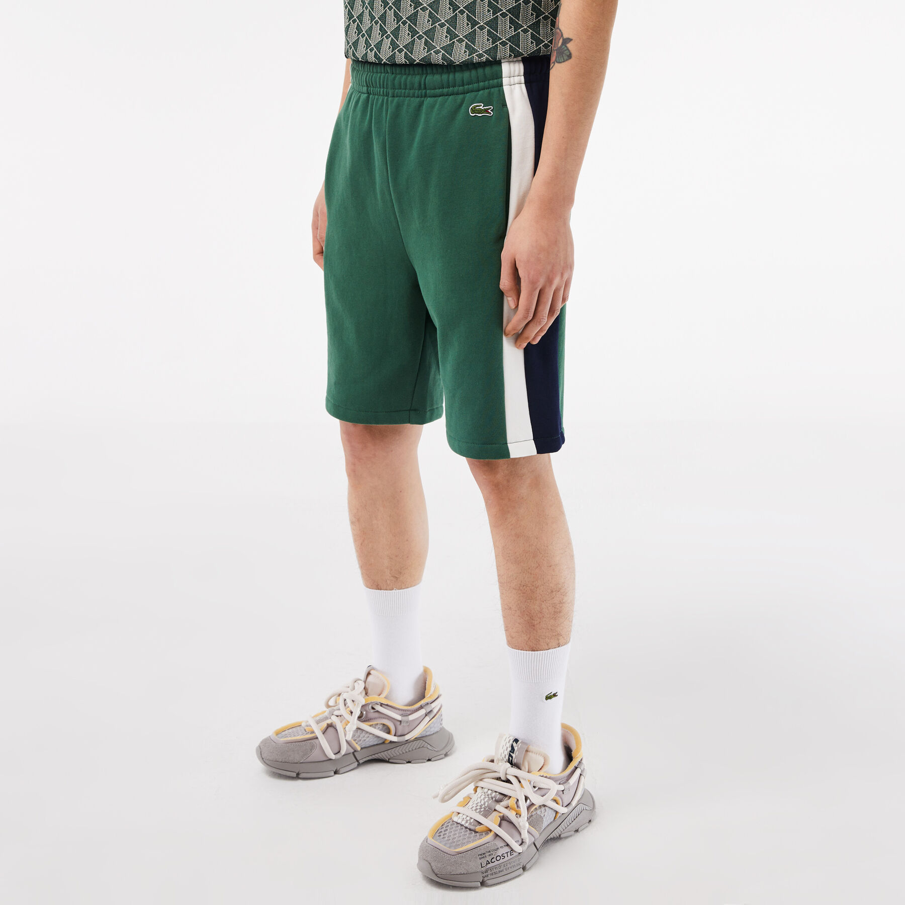 Men's Lacoste Brushed Fleece Colourblock Shorts men s lacoste brushed fleece colourblock shorts