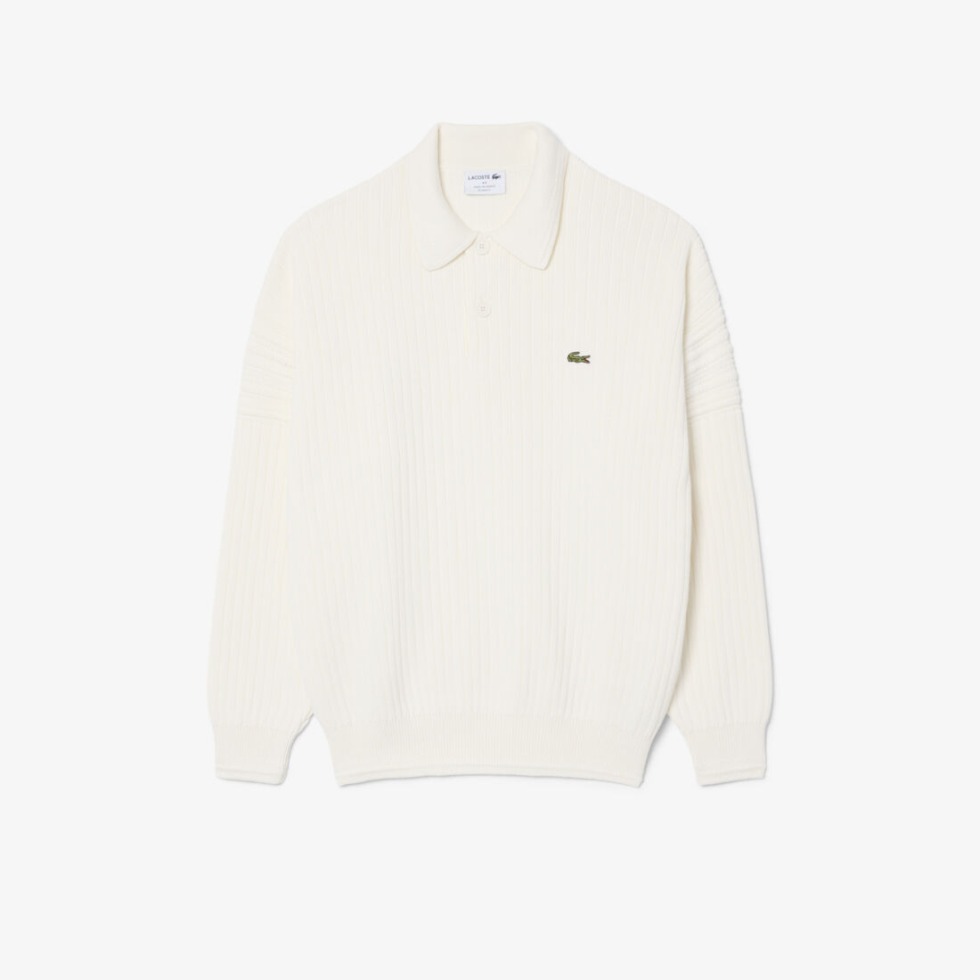 lacoste french made cotton polo collar sweater