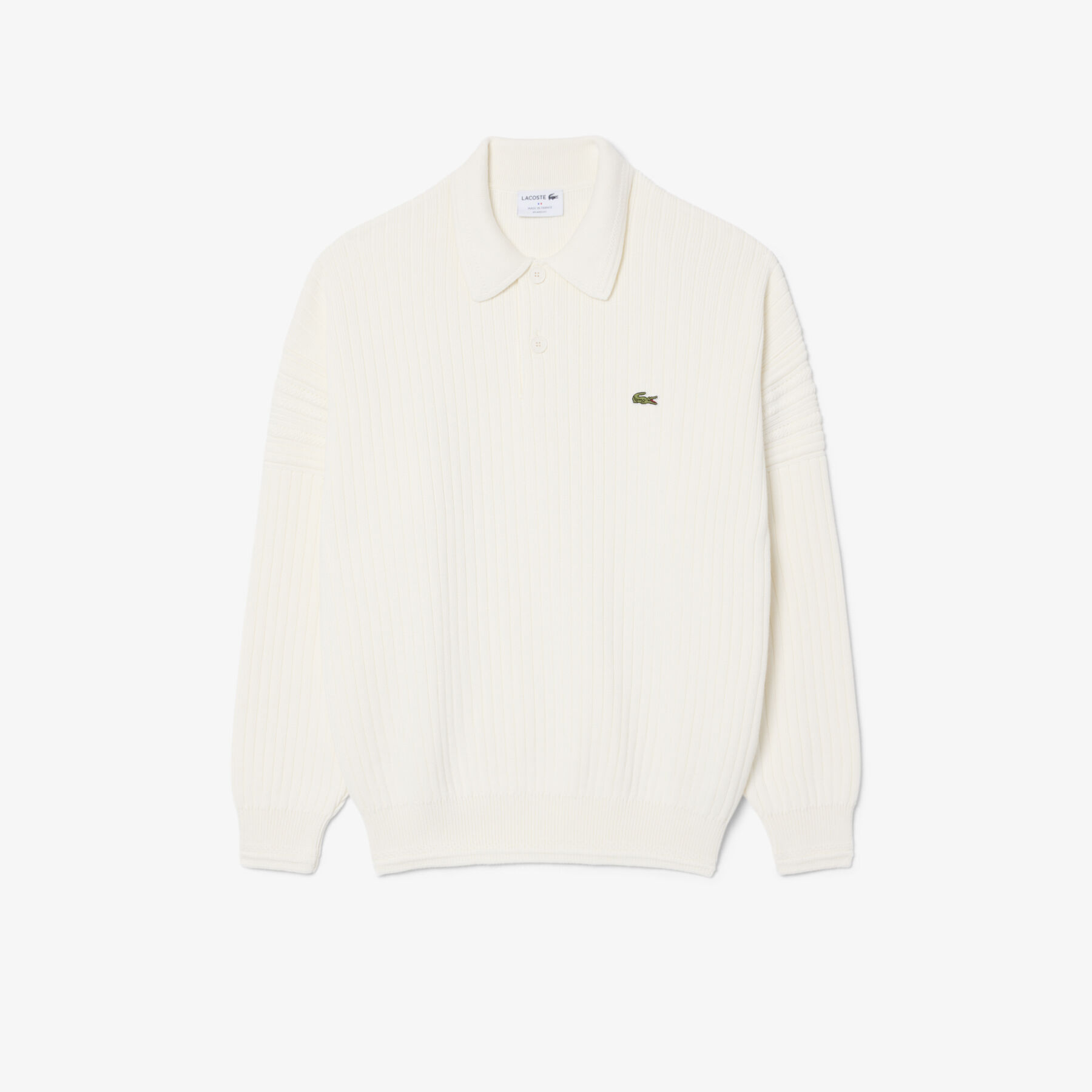 lacoste french made cotton polo collar sweater