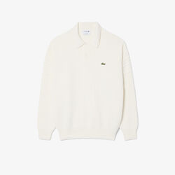 lacoste french made cotton polo collar sweater