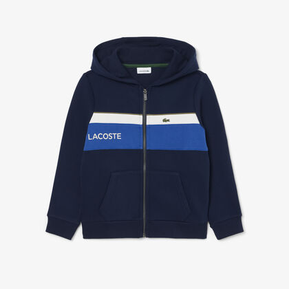 lacoste colour block fleece sweatshirt