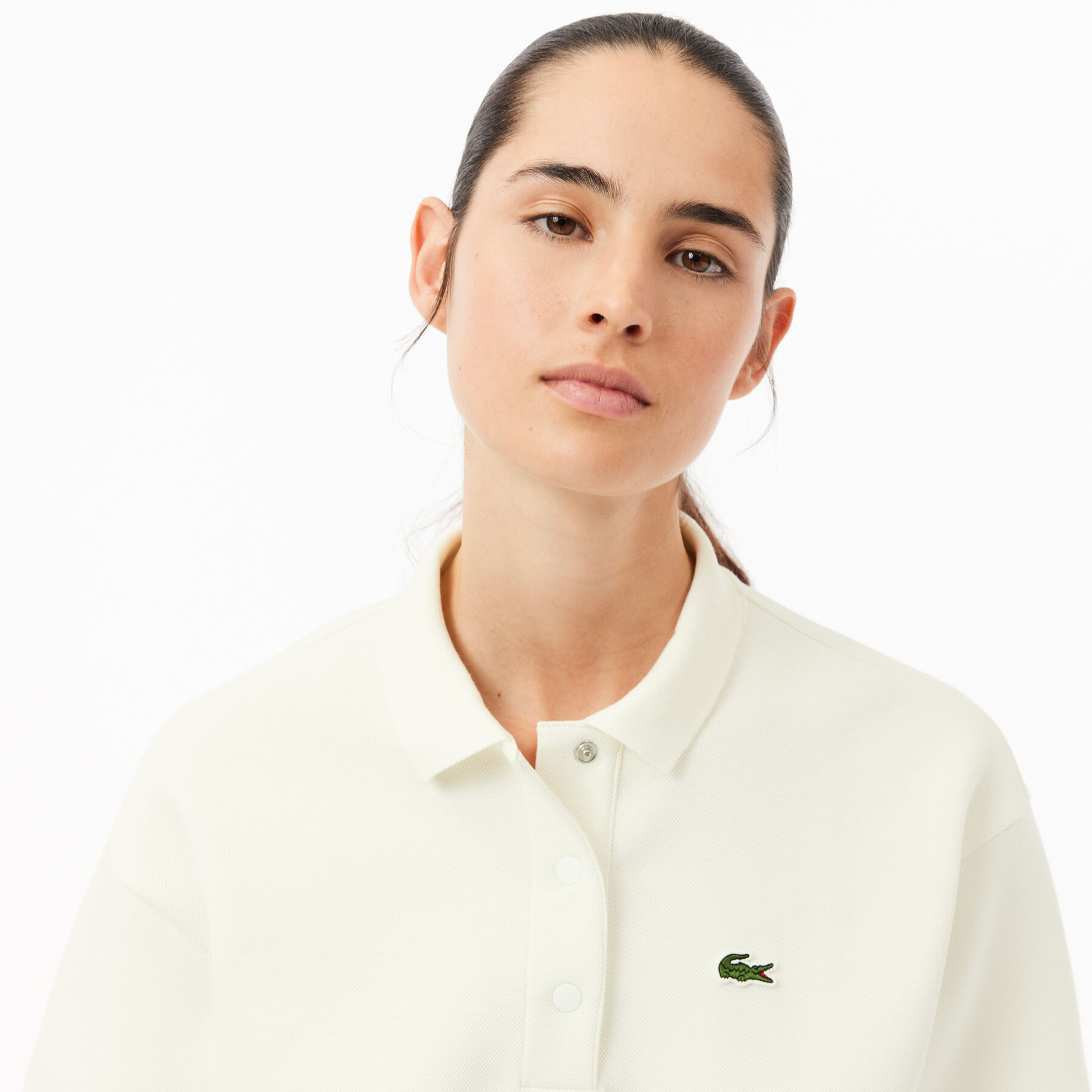 Double Sided Cotton Pique Oversized Polo Shirt lacoste double sided cotton pique oversized polo shirt