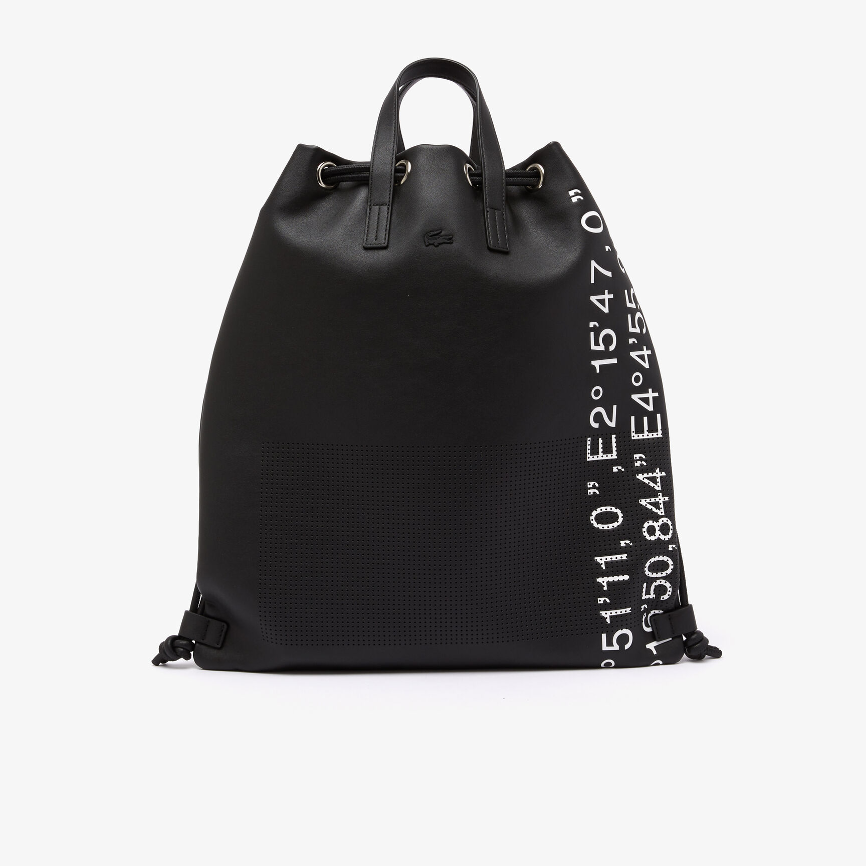 Unisex Lacoste Contrast Geographical Coordinate Flat Backpack Unisex Lacoste Contrast Geographical Coordinate Flat Backpack