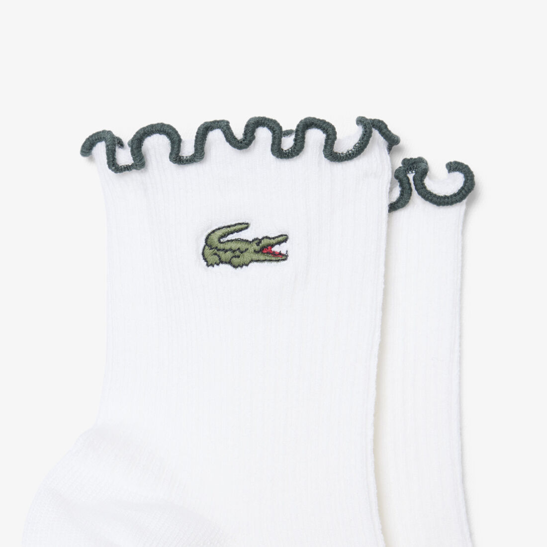 lacoste 2 pack frilled socks
