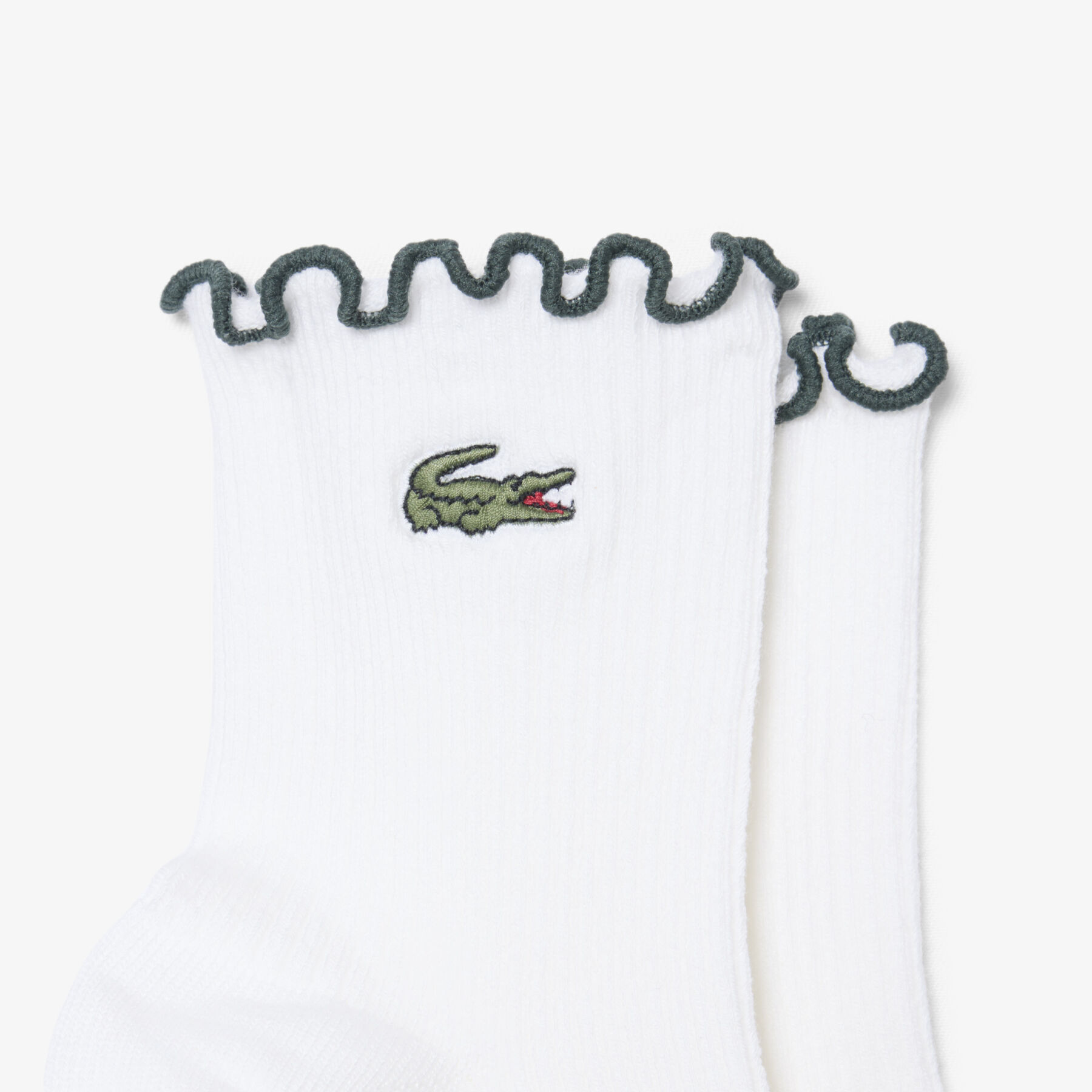 lacoste 2 pack frilled socks