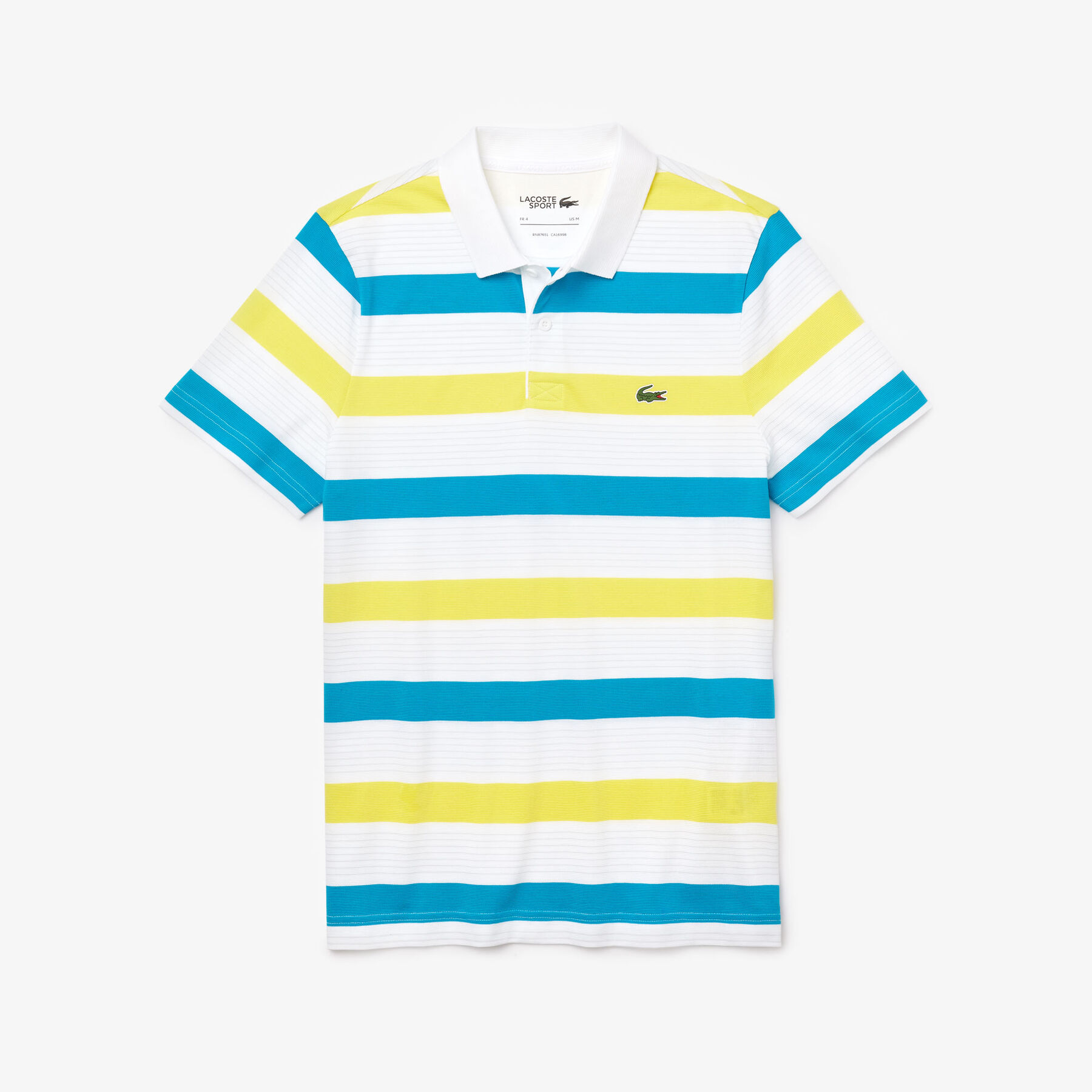 لاكوست قميص بولو من مجموعة lacoste sport مخطط ومحيك من قطن فائق الخفة للرجال