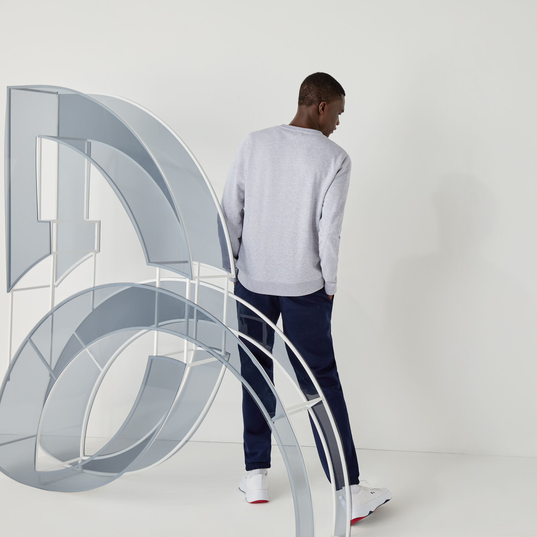 men s lacoste sport collab youssef sy in fleece sweatshirt