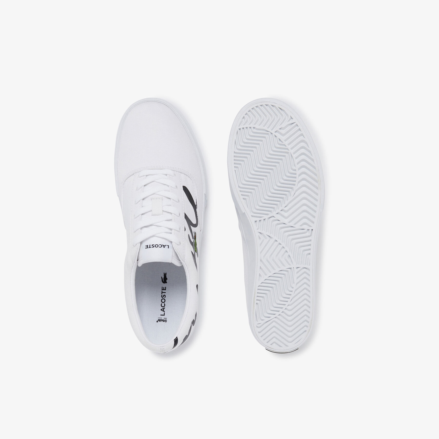 Men's Jump Serve Lace Canvas Logo Signature Trainers lacoste men s jump serve lace canvas logo signature trainers