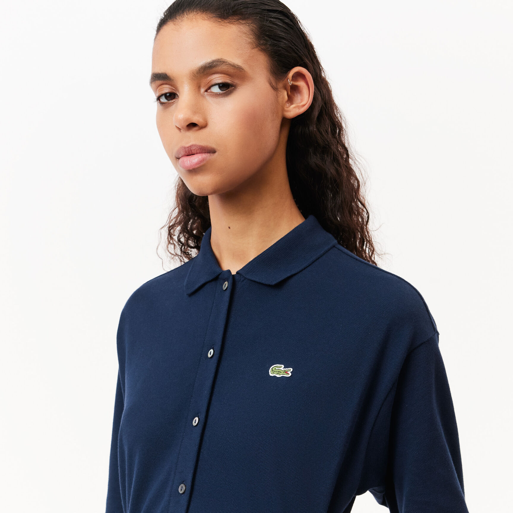 3/4 Sleeve Cotton Pique Polo Dress