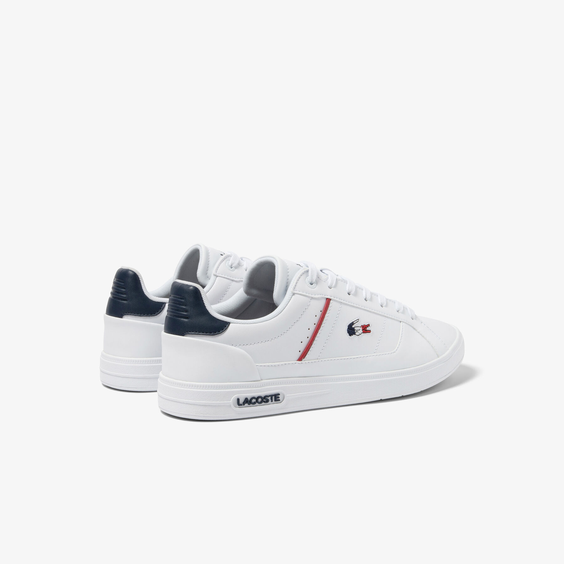 men s lacoste europa pro leather heel pop trainers