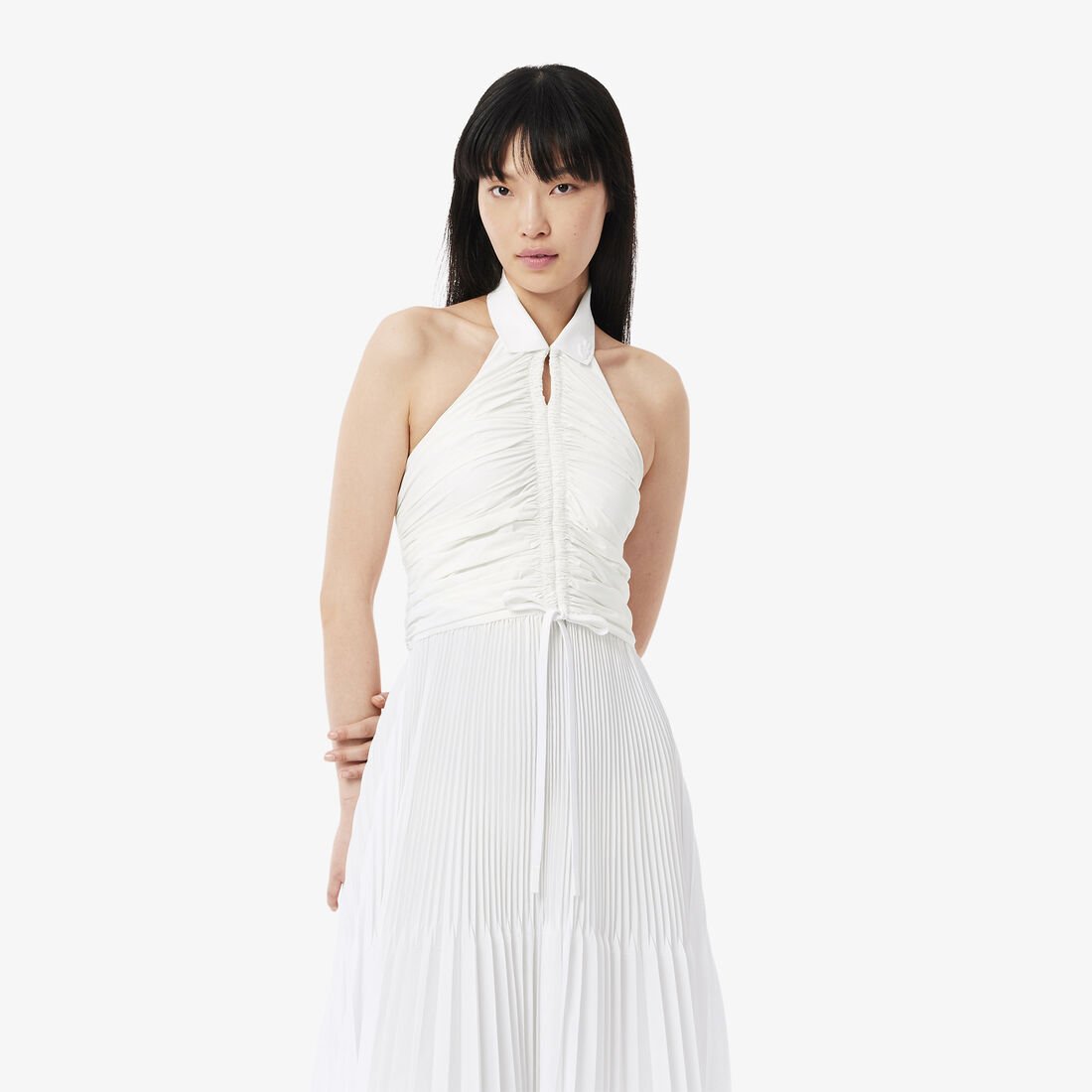 Pleated Sleeveless Polo Dress Pleated Sleeveless Polo Dress