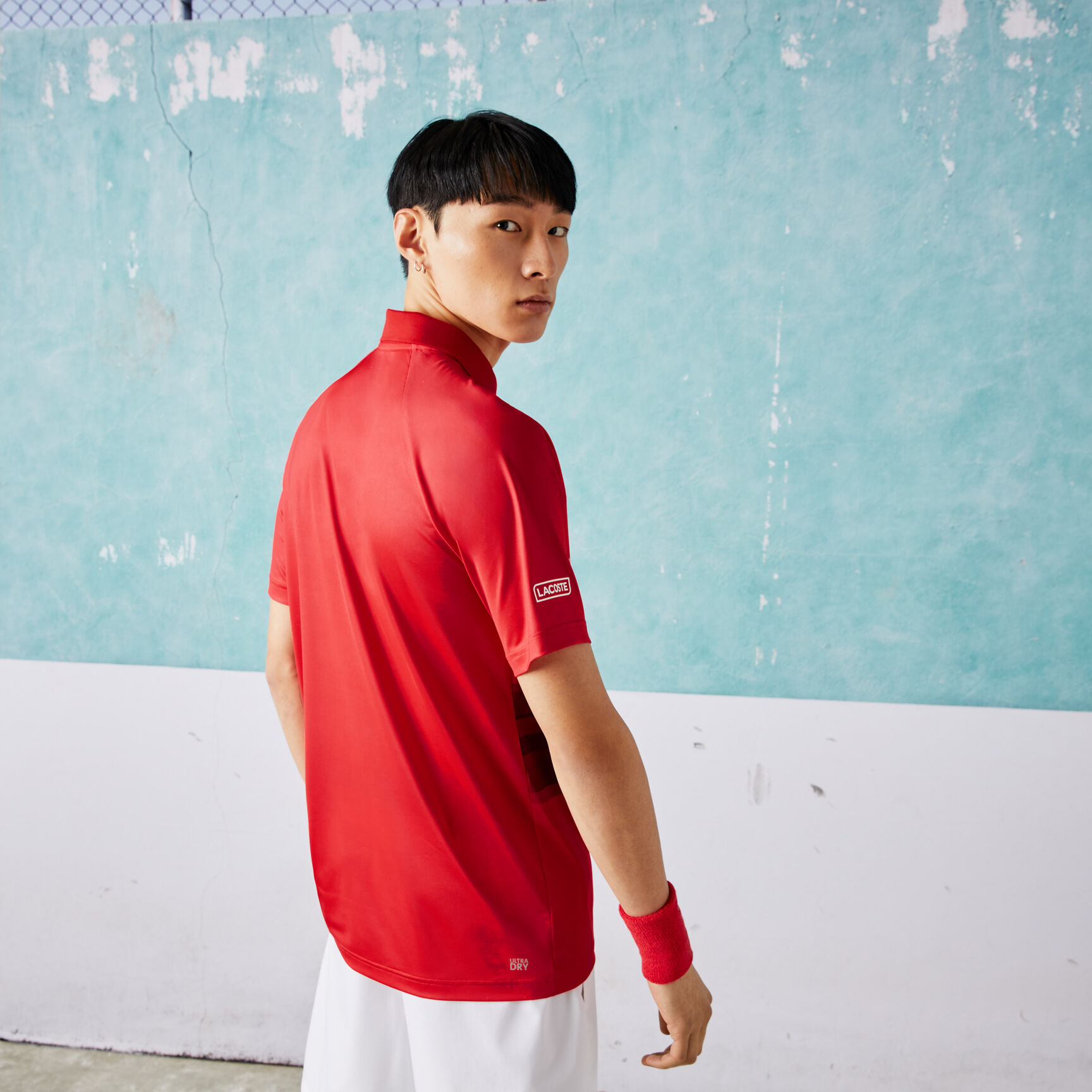 Men's Lacoste SPORT x Novak Djokovic Print Stretch Polo Shirt