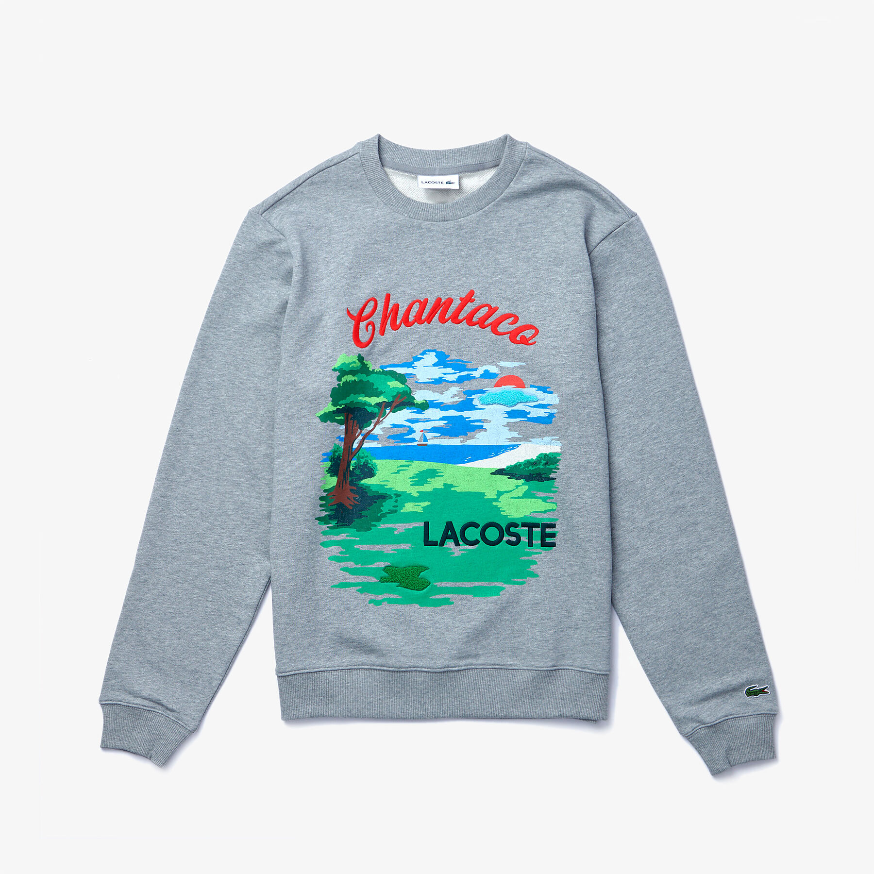 Men’s Crew Neck Landscape Print Fleece Sweatshirt lacoste men s crew neck landscape print fleece sweatshirt