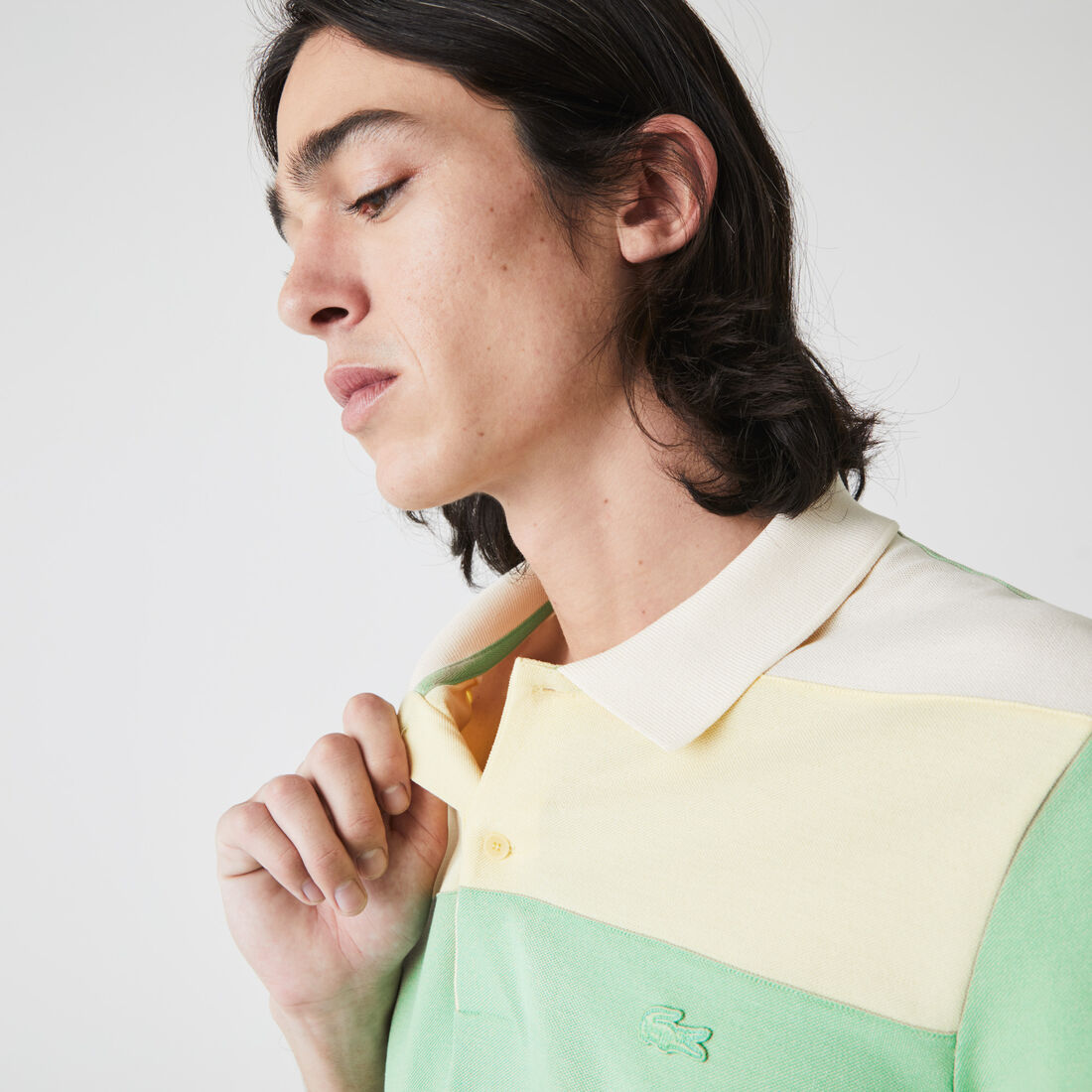 قميص بولو من بيكيه القطن الجديد للرجال قصة عادية وكتل لونية قميص بولو من بيكيه القطن الجديد للرجال قصة عادية وكتل لونية