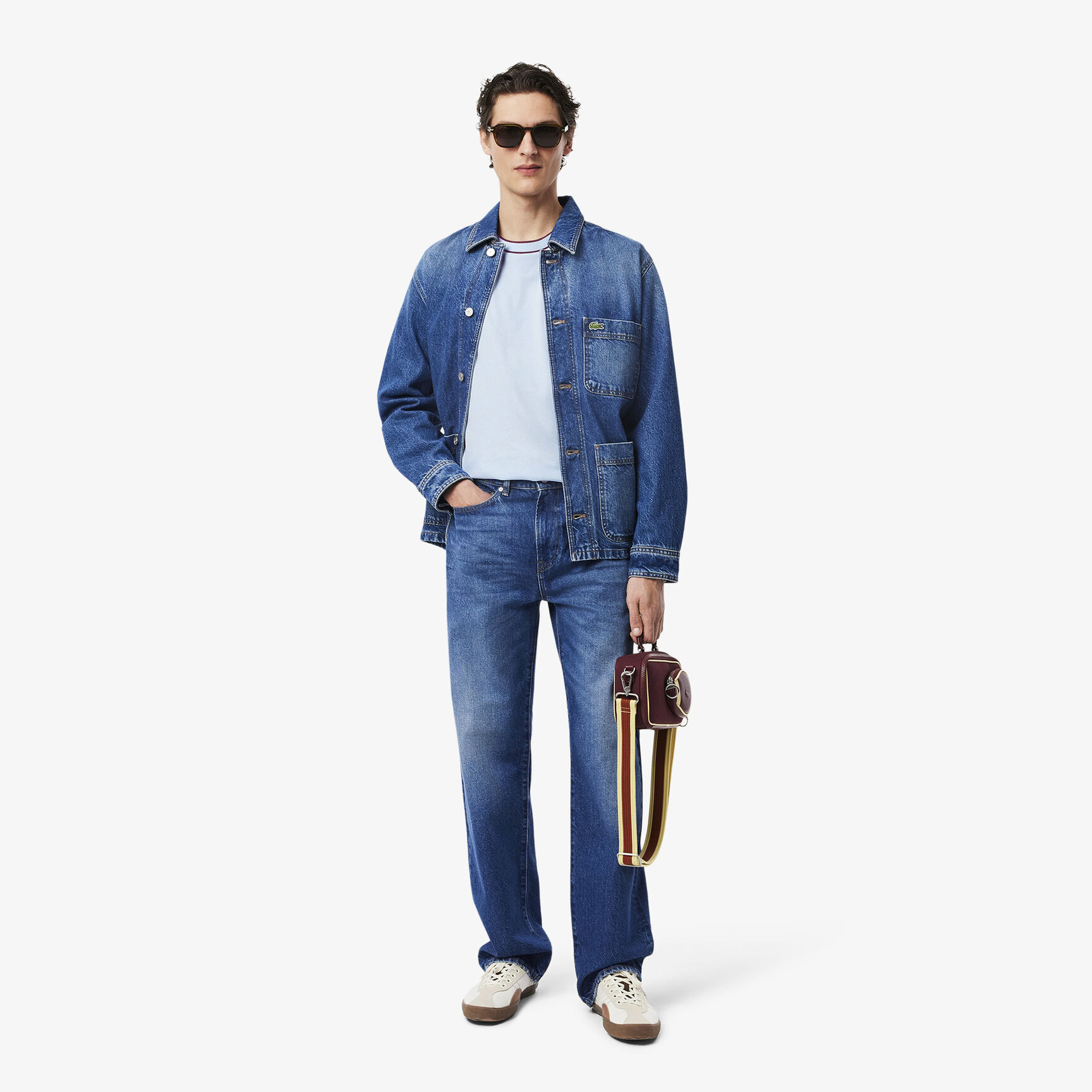 Stretch Pique Stripe Collar T-shirt