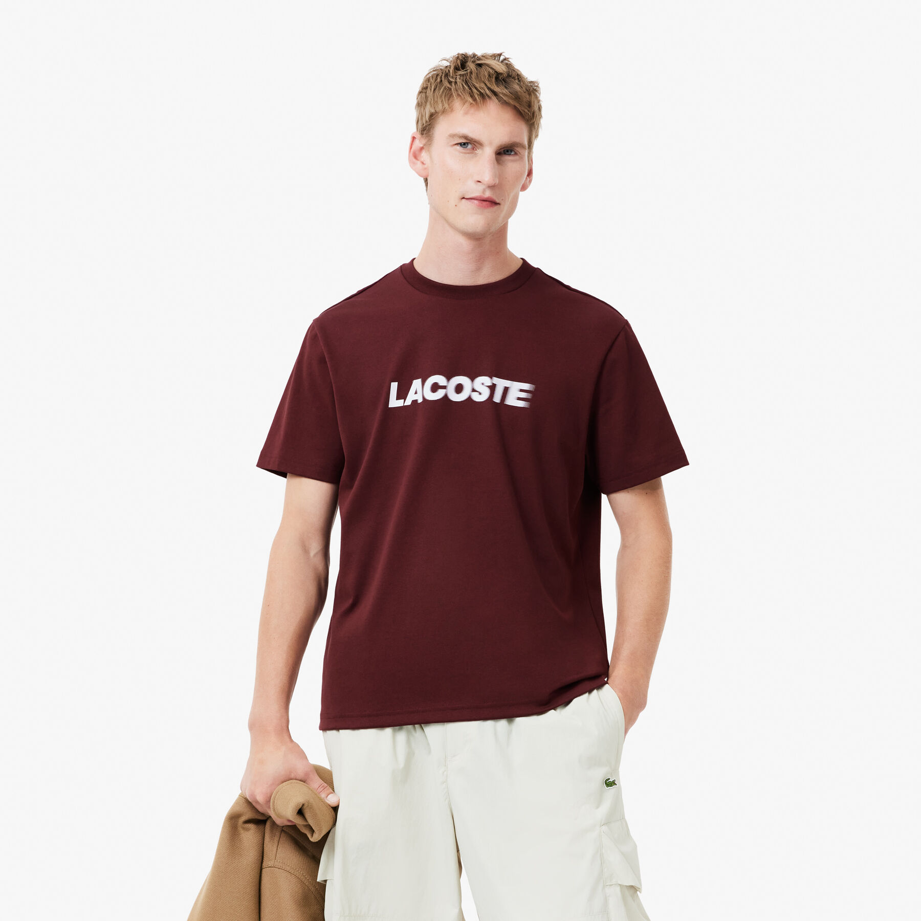 lacoste classic fit heavy cotton logo t shirt