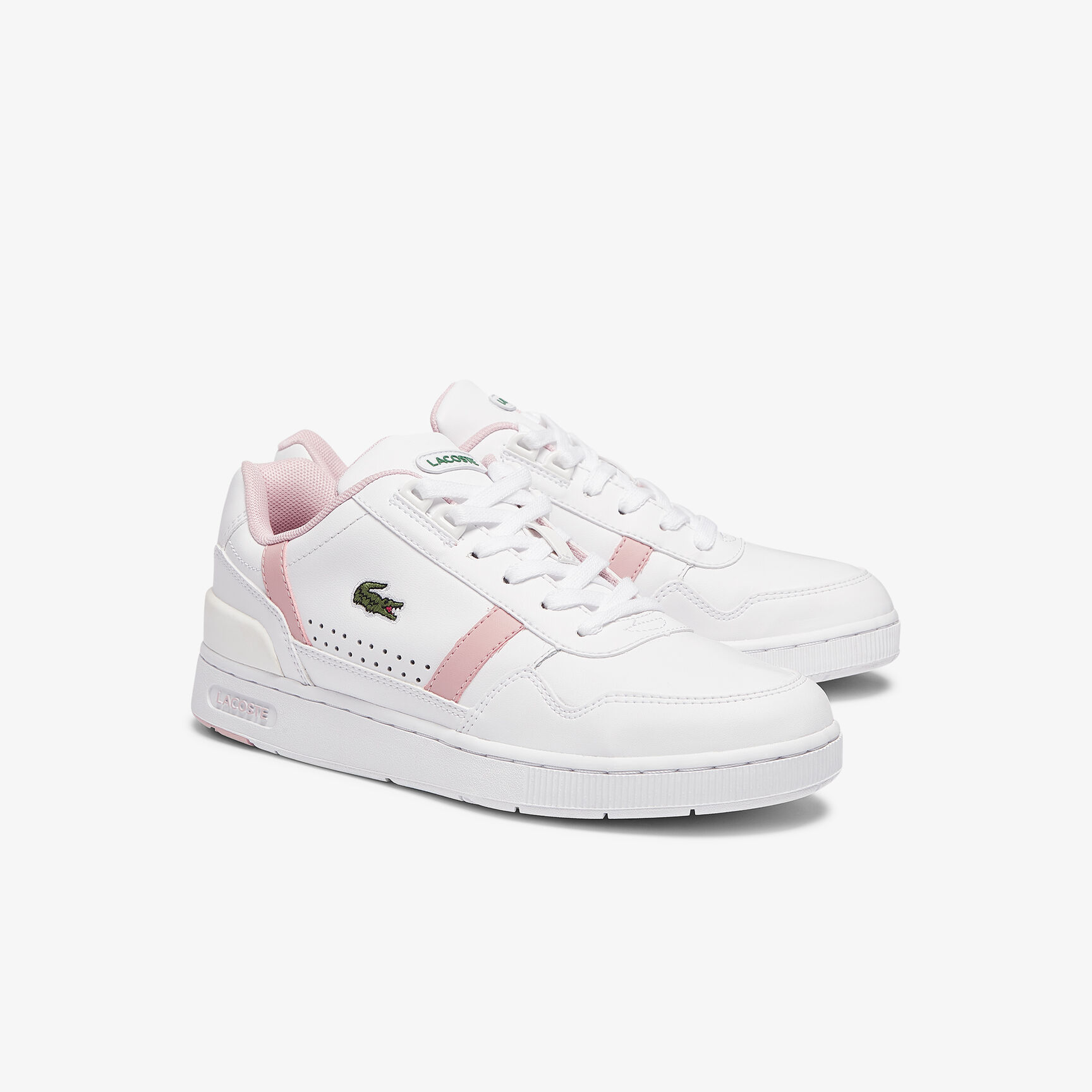 Women's T-Clip Leather and Synthetic Perforated Trainers