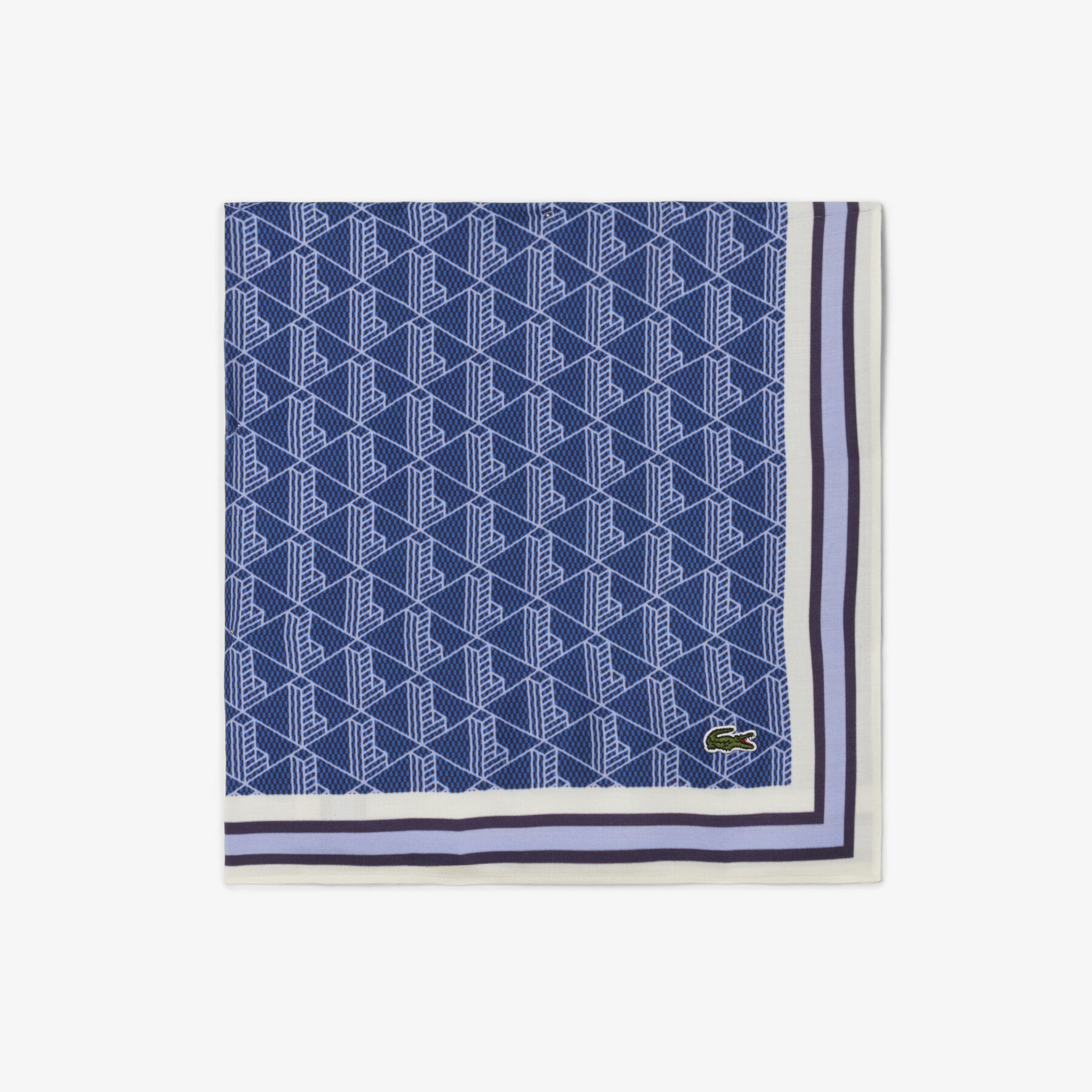 lacoste monogram print scarf