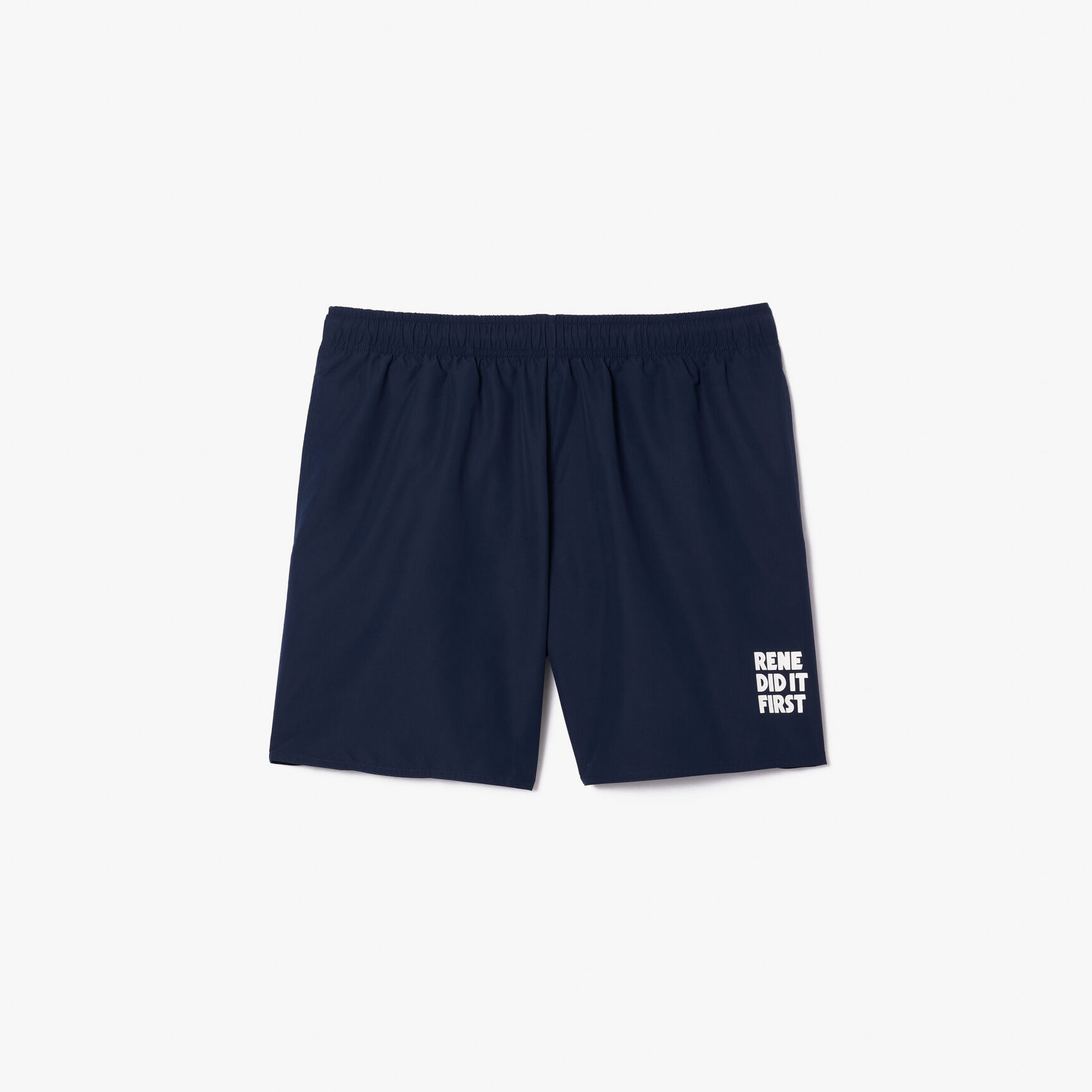 Mid Length Slogan Swim Trunks