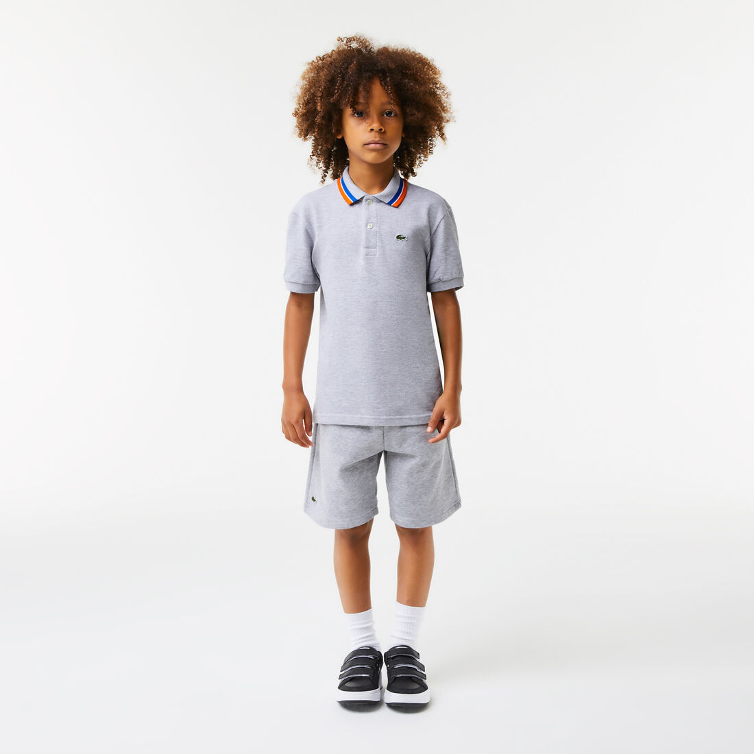 Boys' Lacoste Tricolour Collar Cotton Petit Pique Polo Boys' Lacoste Tricolour Collar Cotton Petit Pique Polo