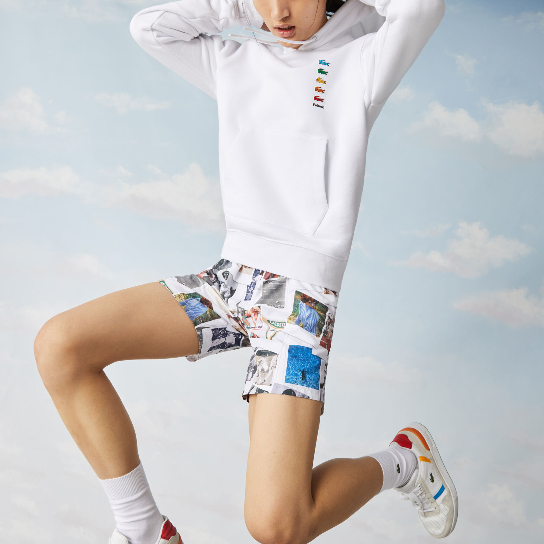Unisex Lacoste LIVE Polaroid Collaboration Print Swimming Trunks unisex lacoste live polaroid collaboration print swimming trunks