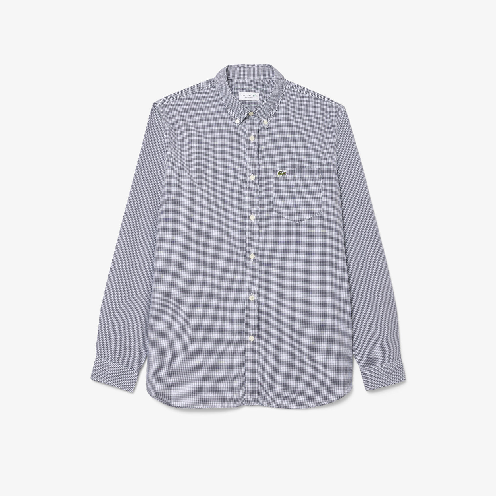 قميص بوبلين مربعات بقصّة عادية قميص بوبلين مربعات بقصّة عادية