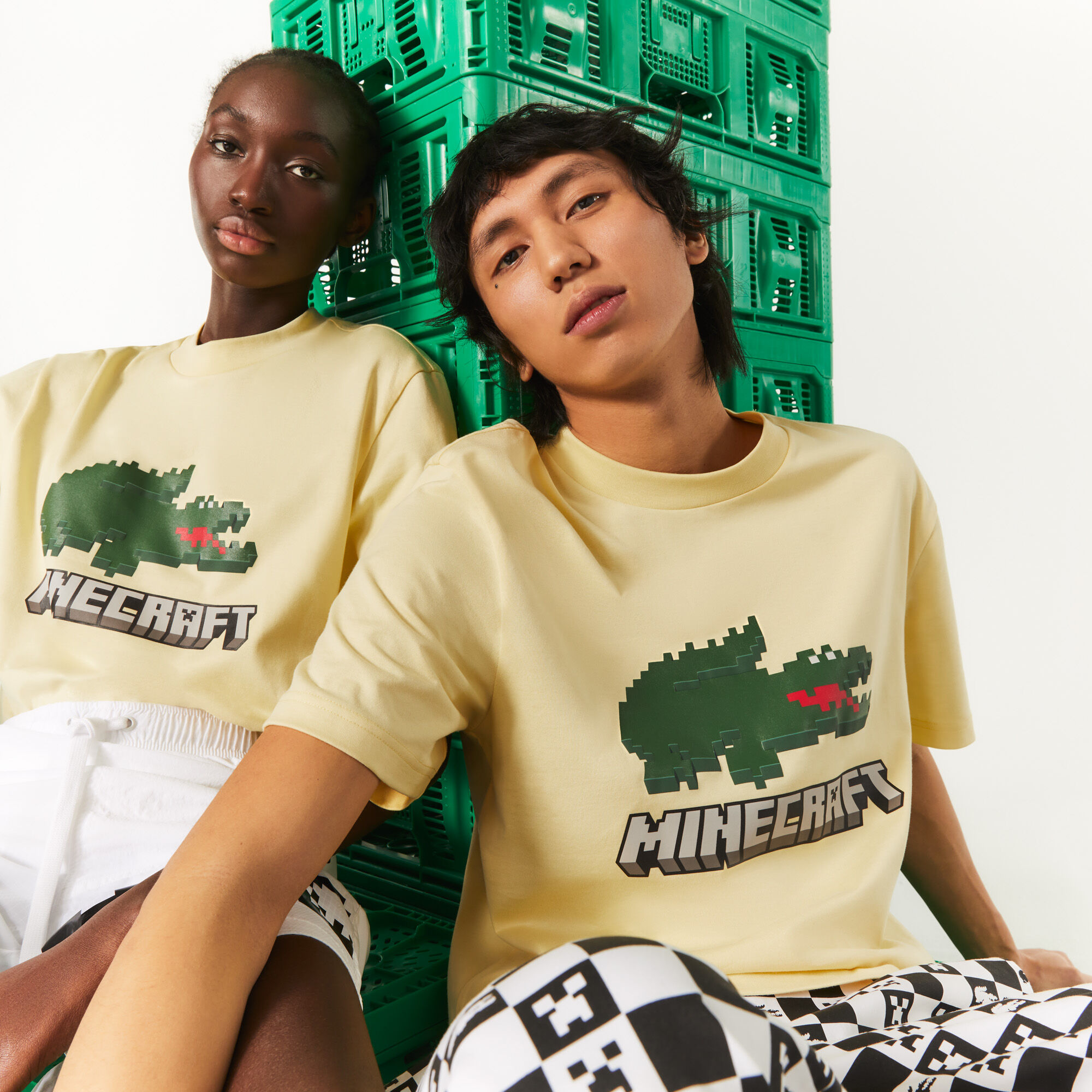 Buy Unisex Lacoste x Minecraft Print Organic Cotton T-Shirt