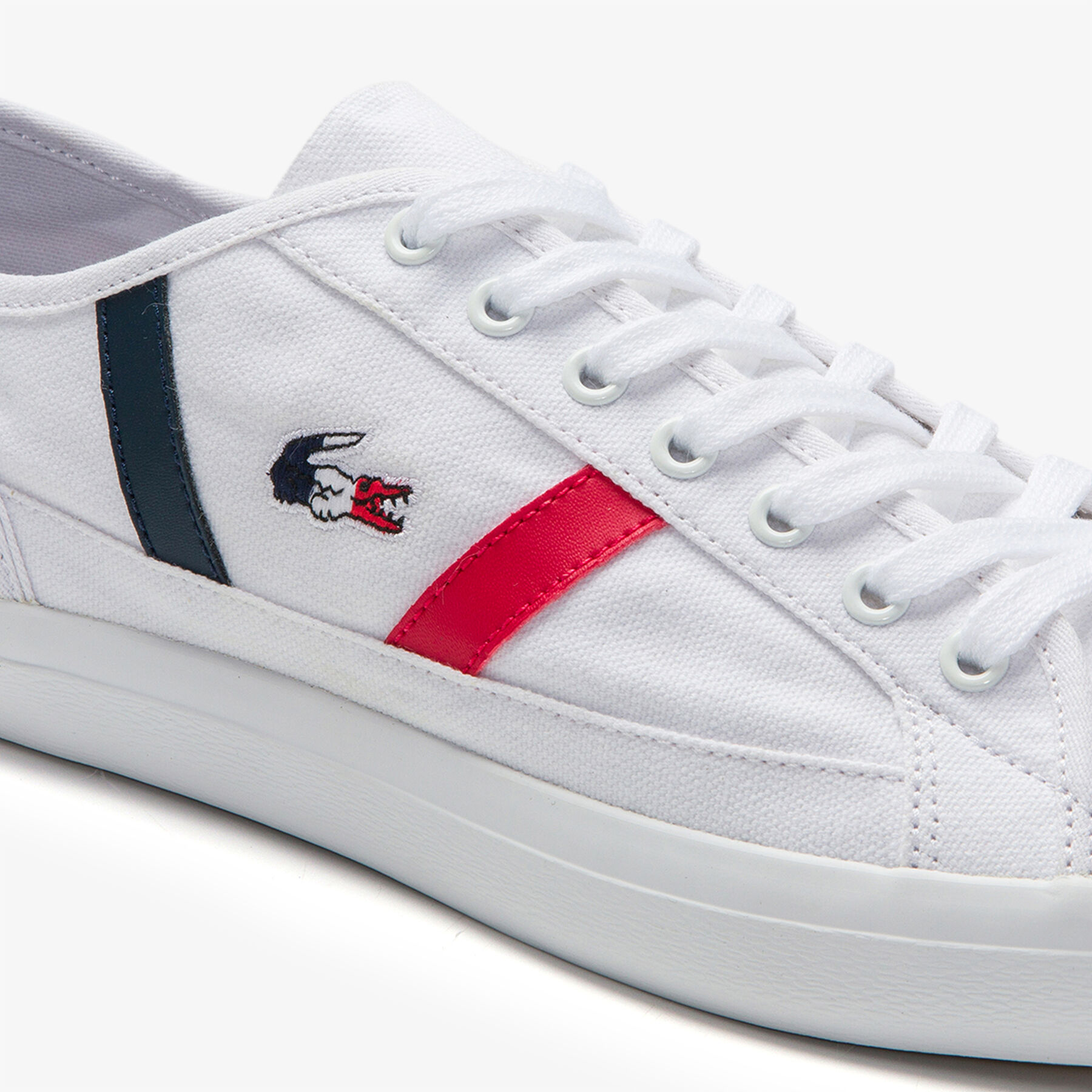 Women's Sideline Tricolour Canvas and Suede Sneakers lacoste women s sideline tricolour canvas and suede sneakers