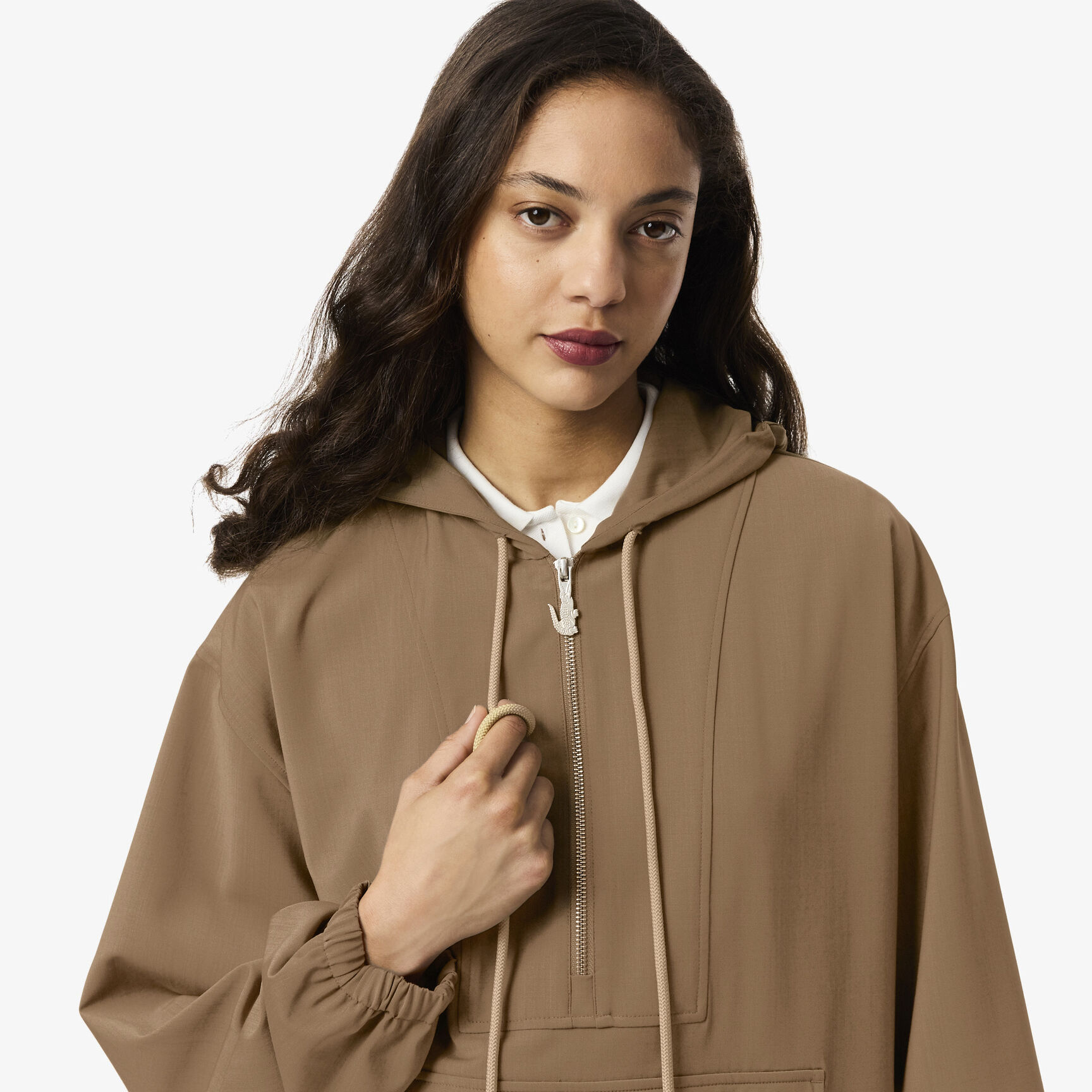 Oversized Wool Blend Popover Jacket