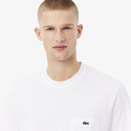 تي شيرت قطني مع جيب على الصدر