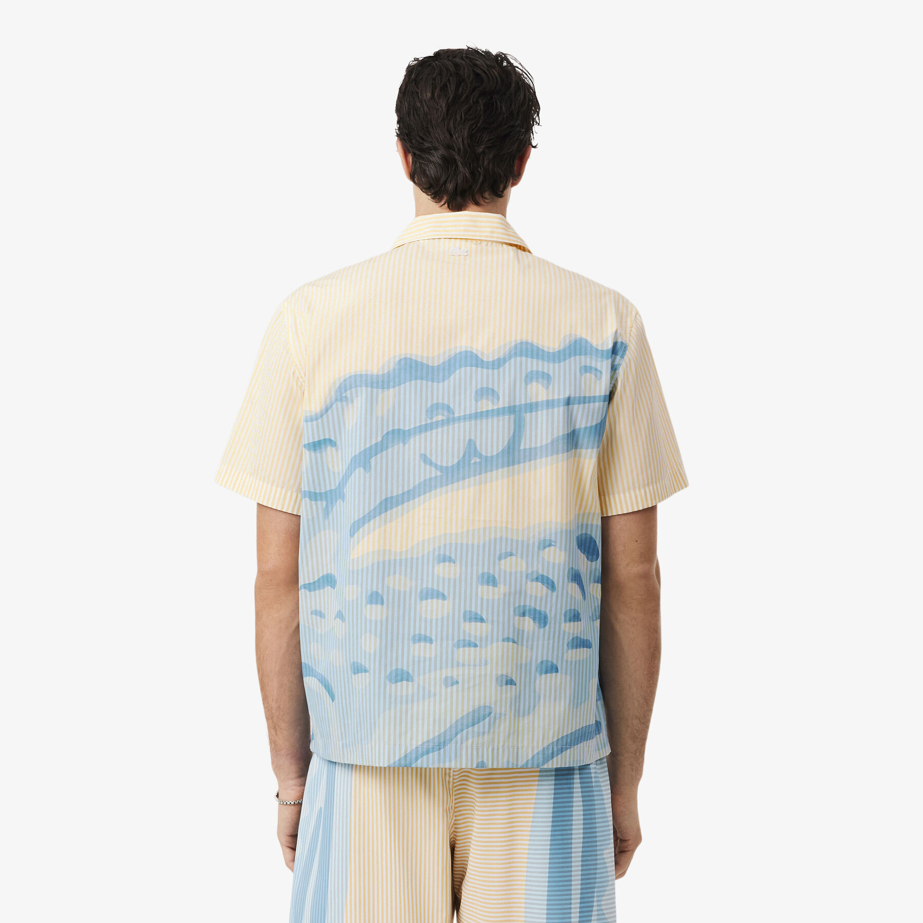 lacoste relaxed fit striped crocodile shirt