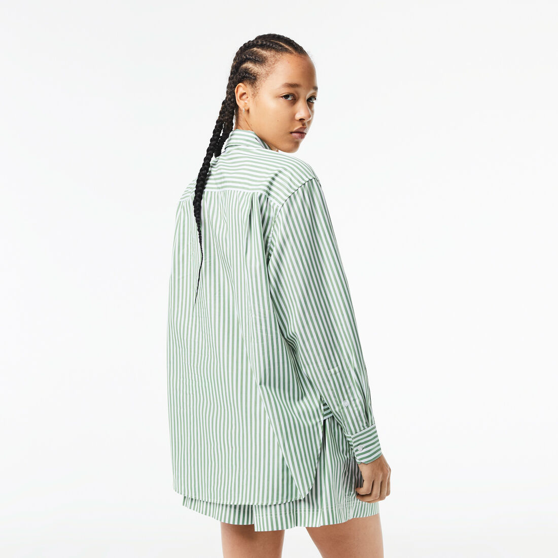 Women's Lacoste Striped Cotton Poplin Shirt Women's Lacoste Striped Cotton Poplin Shirt