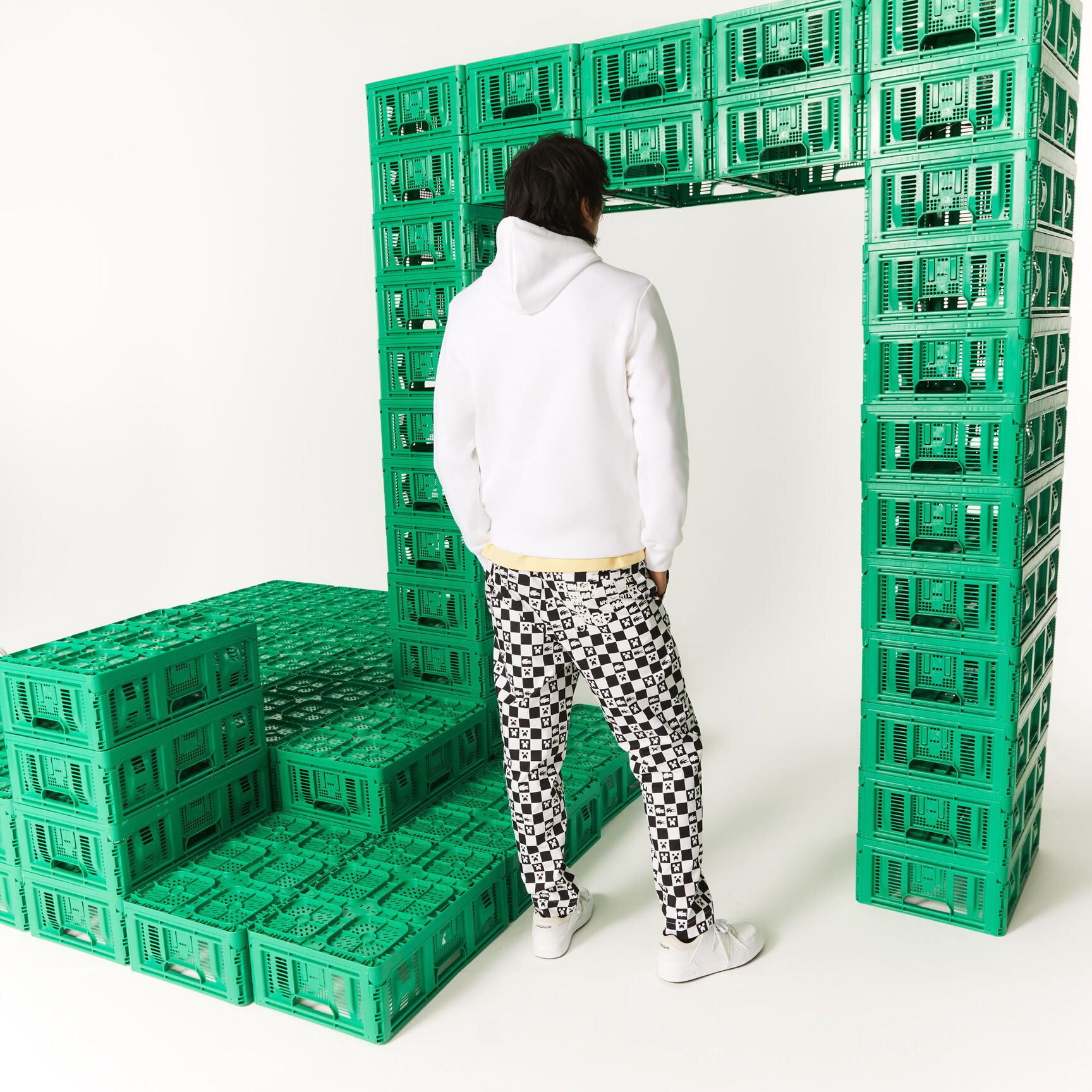 هودي صوف قطني للجنسين مجموعة Lacoste x Minecraft هودي صوف قطني للجنسين مجموعة Lacoste x Minecraft