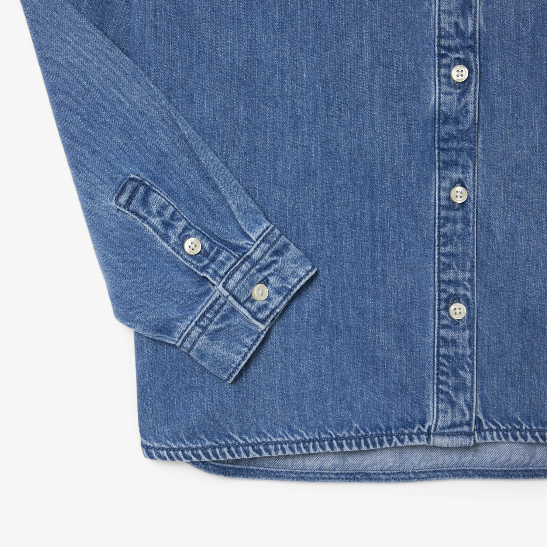 Badge Accent Denim Shirt lacoste badge accent denim shirt