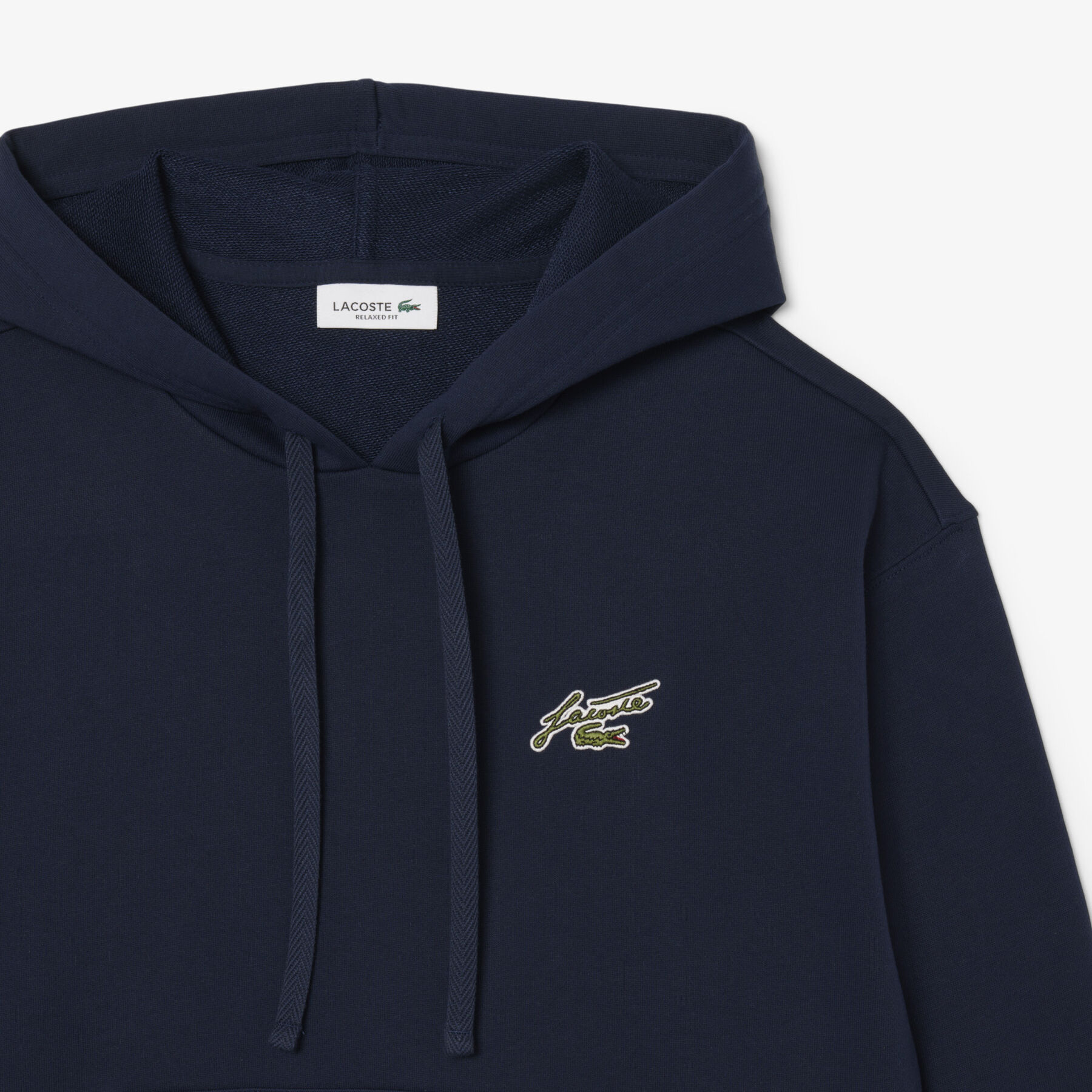 Badge Accent Fleece Hoodie lacoste badge accent fleece hoodie