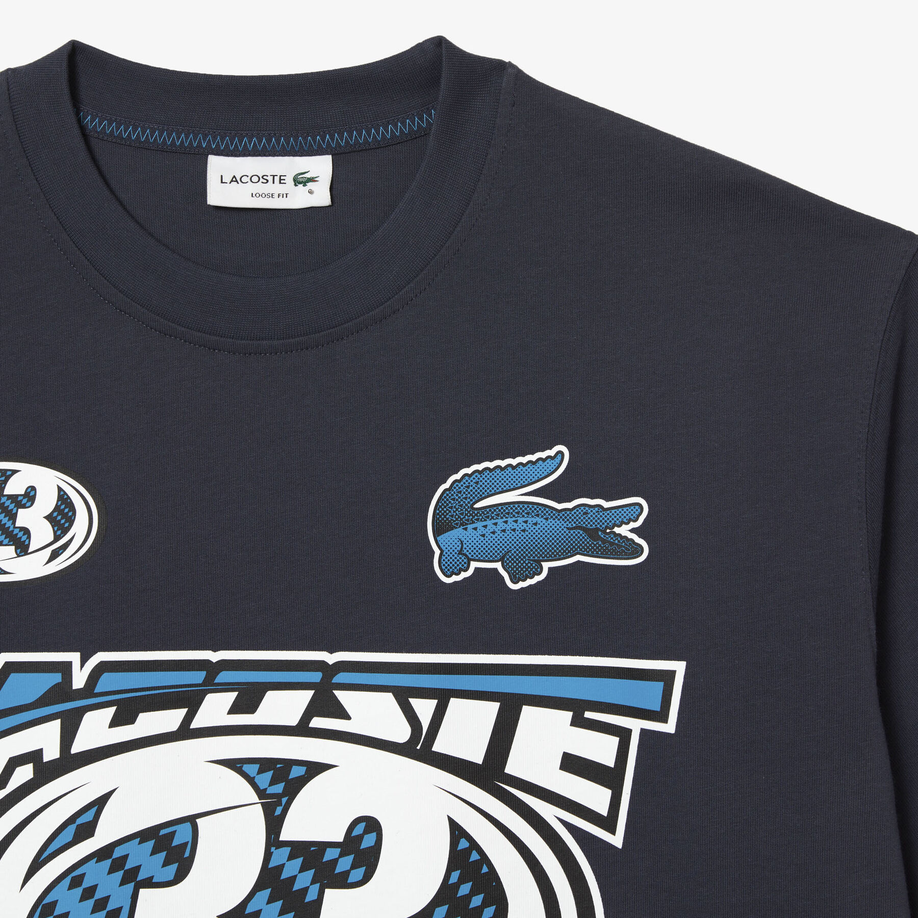 men s lacoste loose fit cotton jersey print t shirt