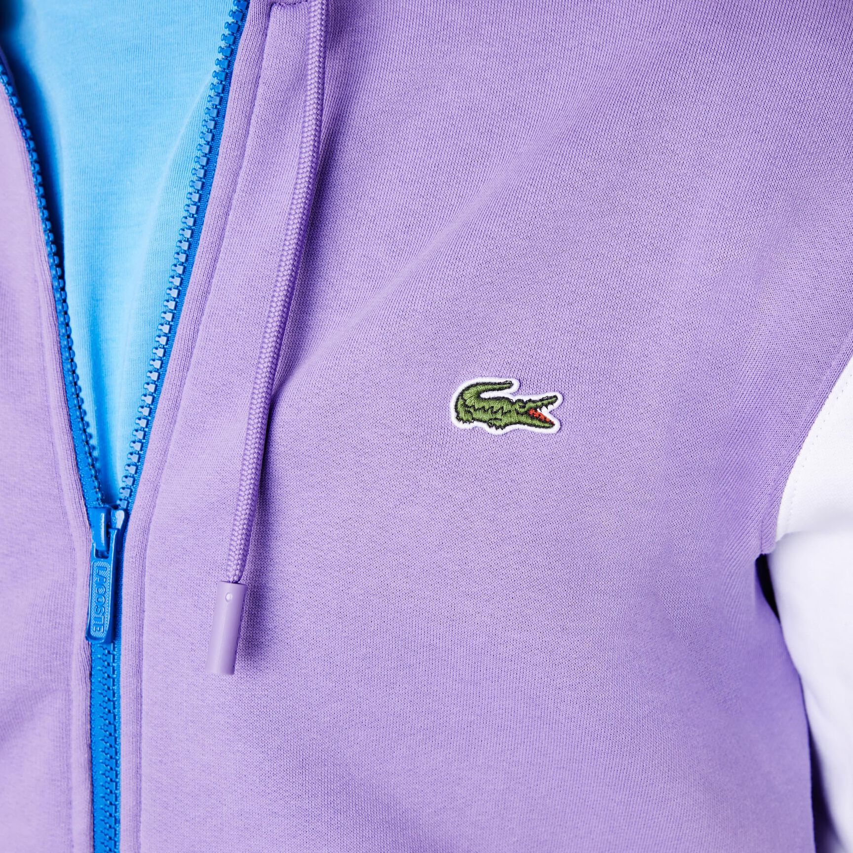 سويت شيرت لاكوست مقسم بألوان بسحّاب وغطاء رأس وقصة كلاسيكية للرجال سويت شيرت لاكوست مقسم بألوان بسحّاب وغطاء رأس وقصة كلاسيكية للرجال