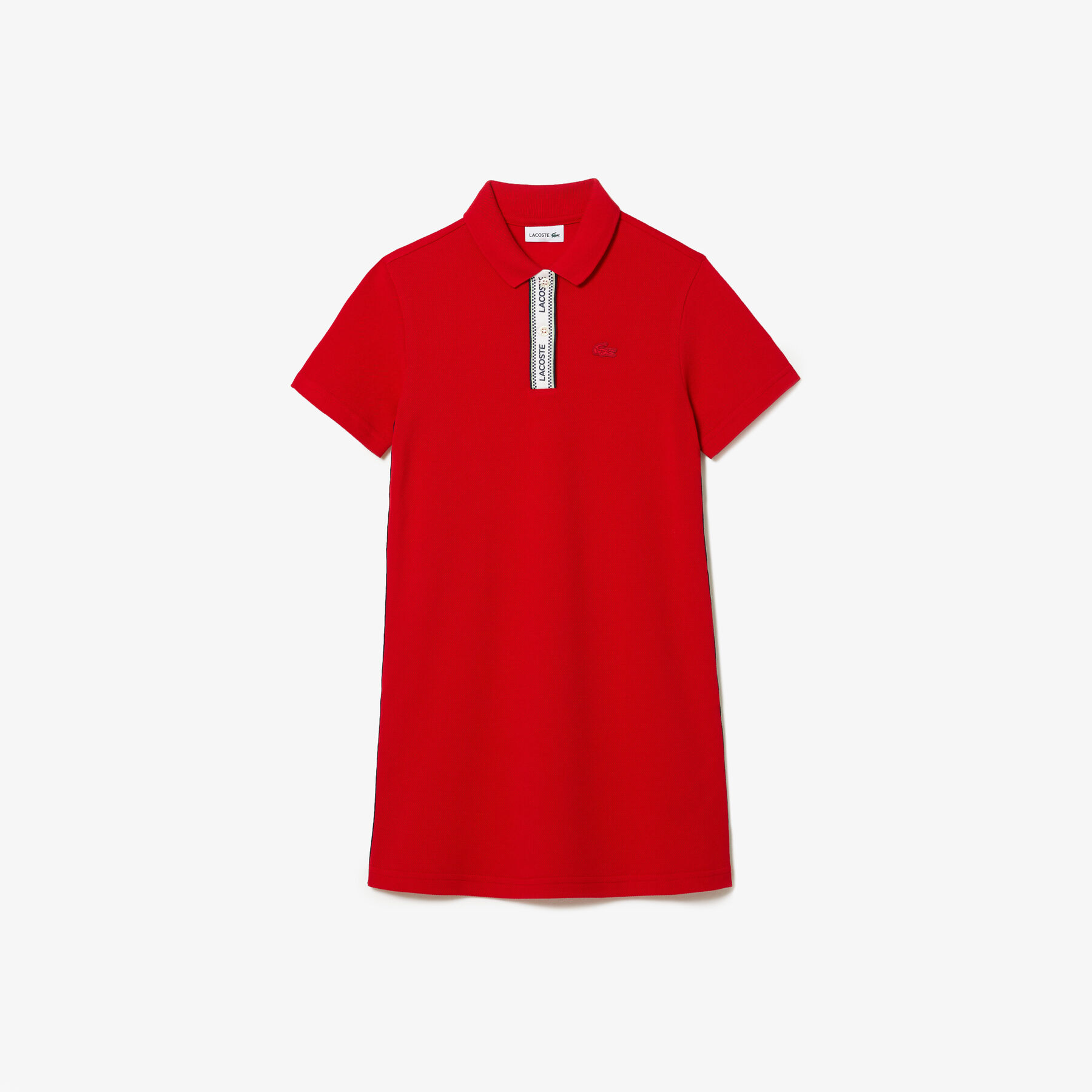 Girls' Lacoste Printed Bands Cotton Piqué Polo Dress girls lacoste printed bands cotton piqu polo dress