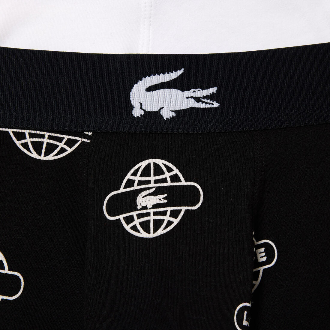 طقم بوكسر قطن مطاطي مزين بشعار الماركة، 3 قطع طقم بوكسر قطن مطاطي مزين بشعار الماركة، 3 قطع