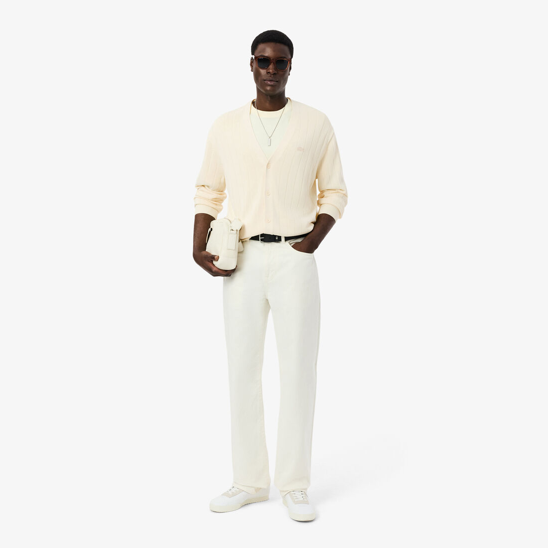 Rib Knit Cotton Blend Cardigan Rib Knit Cotton Blend Cardigan