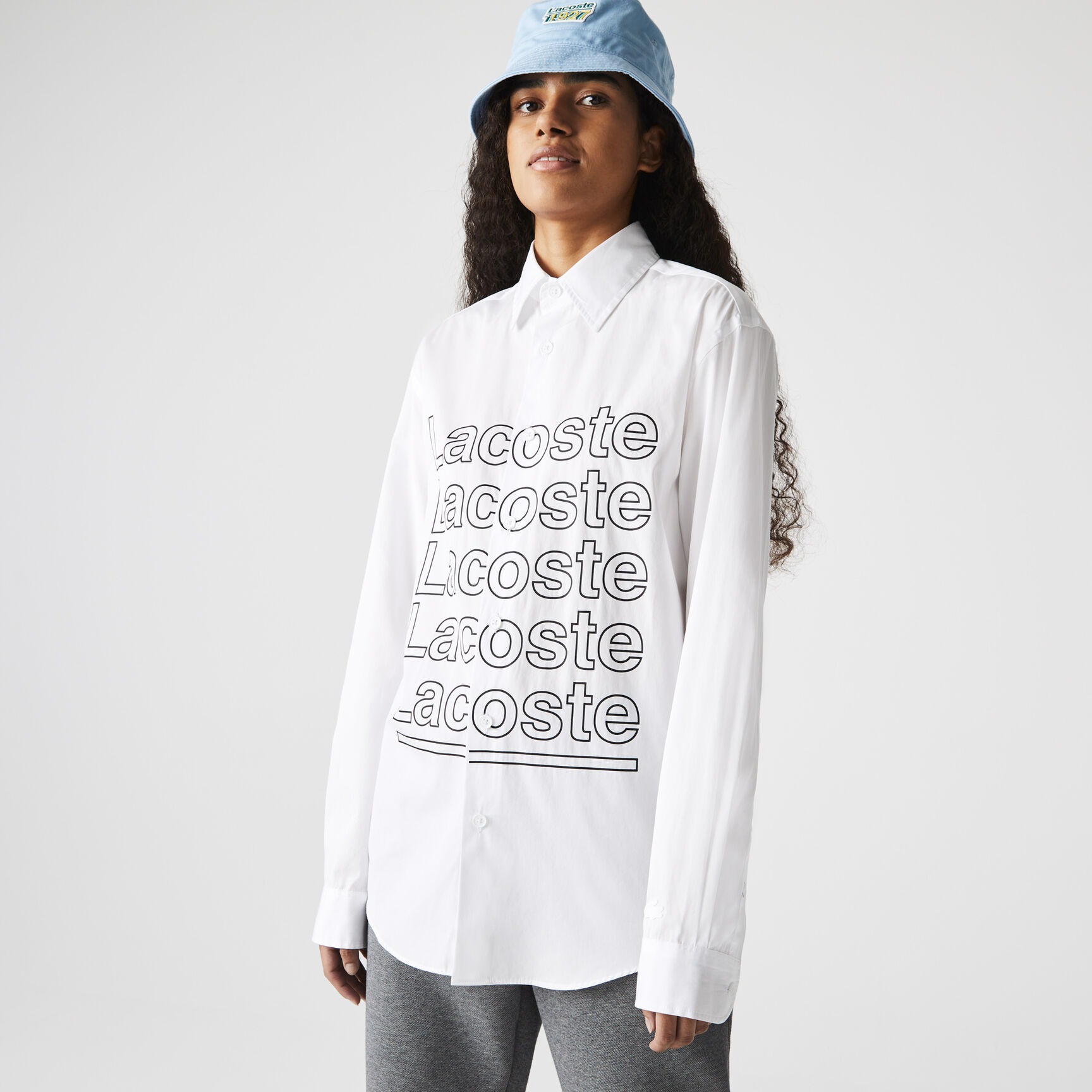 قميص Lacoste L!VE بقصّة مريحة بطبعات Poplin قميص Lacoste L!VE بقصّة مريحة بطبعات Poplin