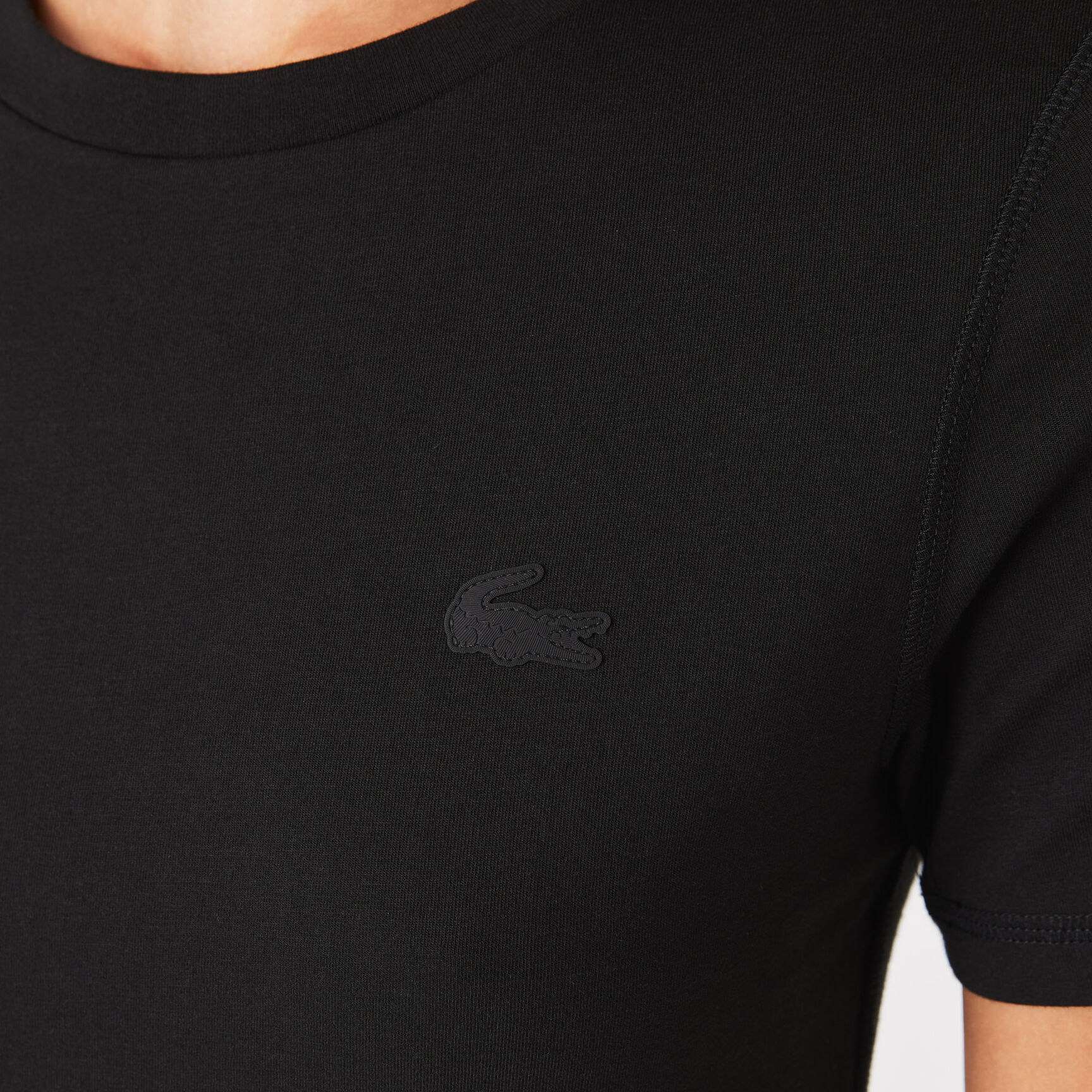 تيشيرت من مزيج قطن بفتحة رقبة مستديرة للنساء